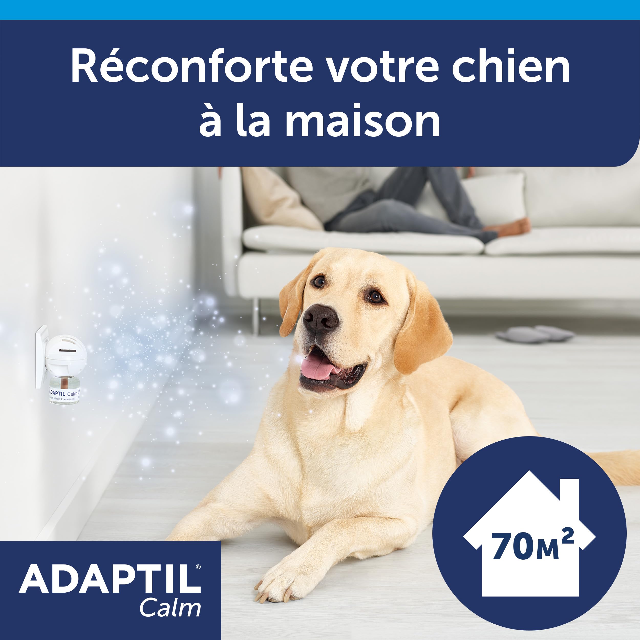 ADAPTIL Calm - Pack 3 recharges pour diffuseur Anti-Stress pour Chiens - Mode d'action Naturel - Agit Pendant 3x30 Jours - sans Somnolence - Fabriqué en France