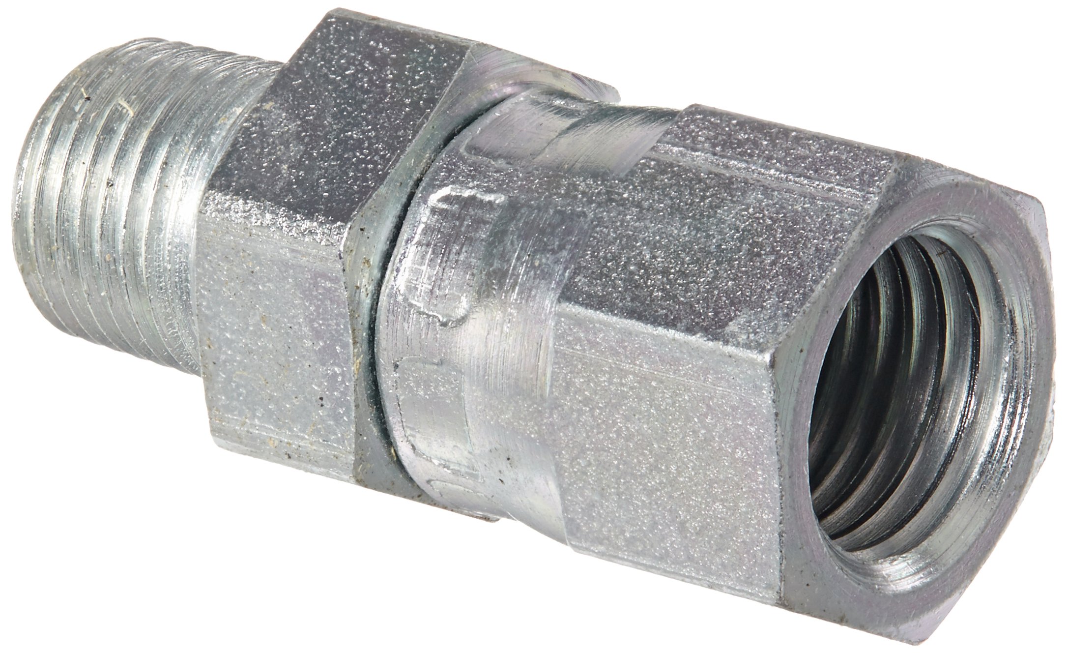 Eaton Aeroquip 2018-2-4S Female 37 Degree JIC Swivel to Male Pipe, JIC 37 Degree & NPT End Types, Carbon Steel, 1/4 JIC(f) x 1/8 NPT(m) End Size, 1/4