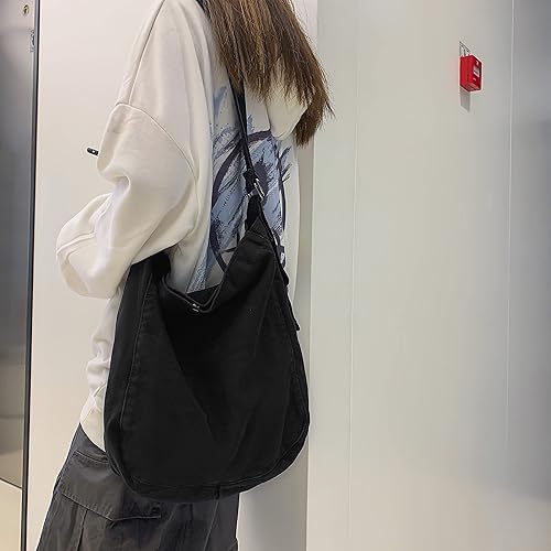 Miniatura 7 de Bolso bandolera de lona para mujeres y hombres, bolso de hombro casual, bolsa de mano, bolsa de mensajero, bolsa cruzada