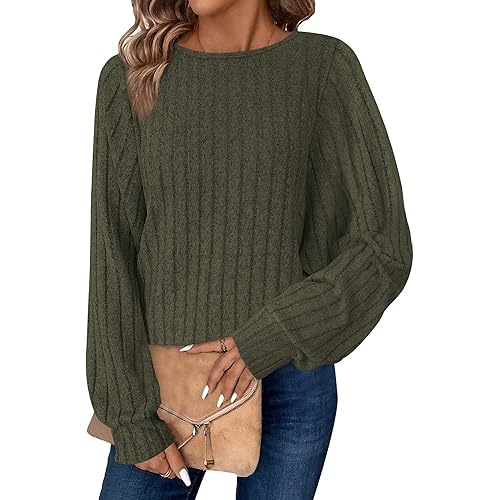 Bosmeer Womens Batwing Long Sleeve Shirts Lightweight Sweaters Work Tunic Tops Dressy Casual Loose Fit Fall Clothes 2025