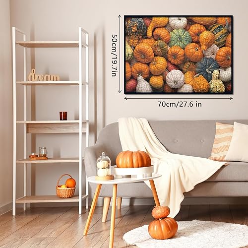 Miniatura 6 de Rompecabezas de calabaza de otoño para adultos, 1000 piezas, rompecabezas de otoño de cosecha de Acción de Gracias, rompecabezas de otoño de 1000