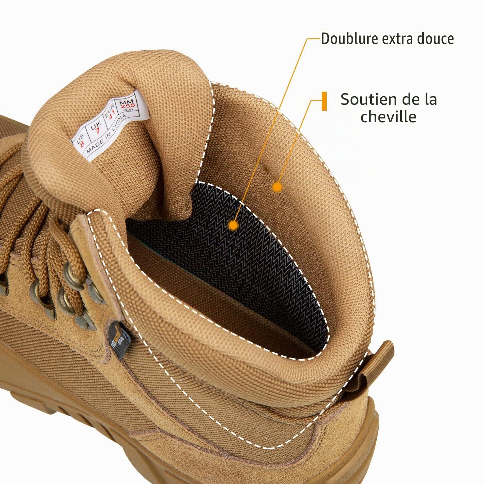 FREE SOLDIER Chaussures de Randonnée Hommes Bottes Militaires de Haut-Niveau Bottes Tactiques de Combat Mid High Chaussures à Lacets Tout Terrain Souliers