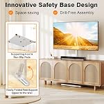 Tourneaux TV Support pour TV 32-60 pouces, réglable en hauteur TV Mont avec base stable, cales 88 lbs, Stand de position fixe pour salon, Chambre, Home Office Blanc