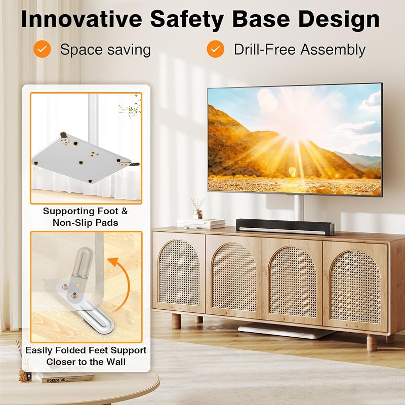 TVON Universal Floor TV Stand with Mount for Most 32-65 Inch TV up to 88lbs image 4