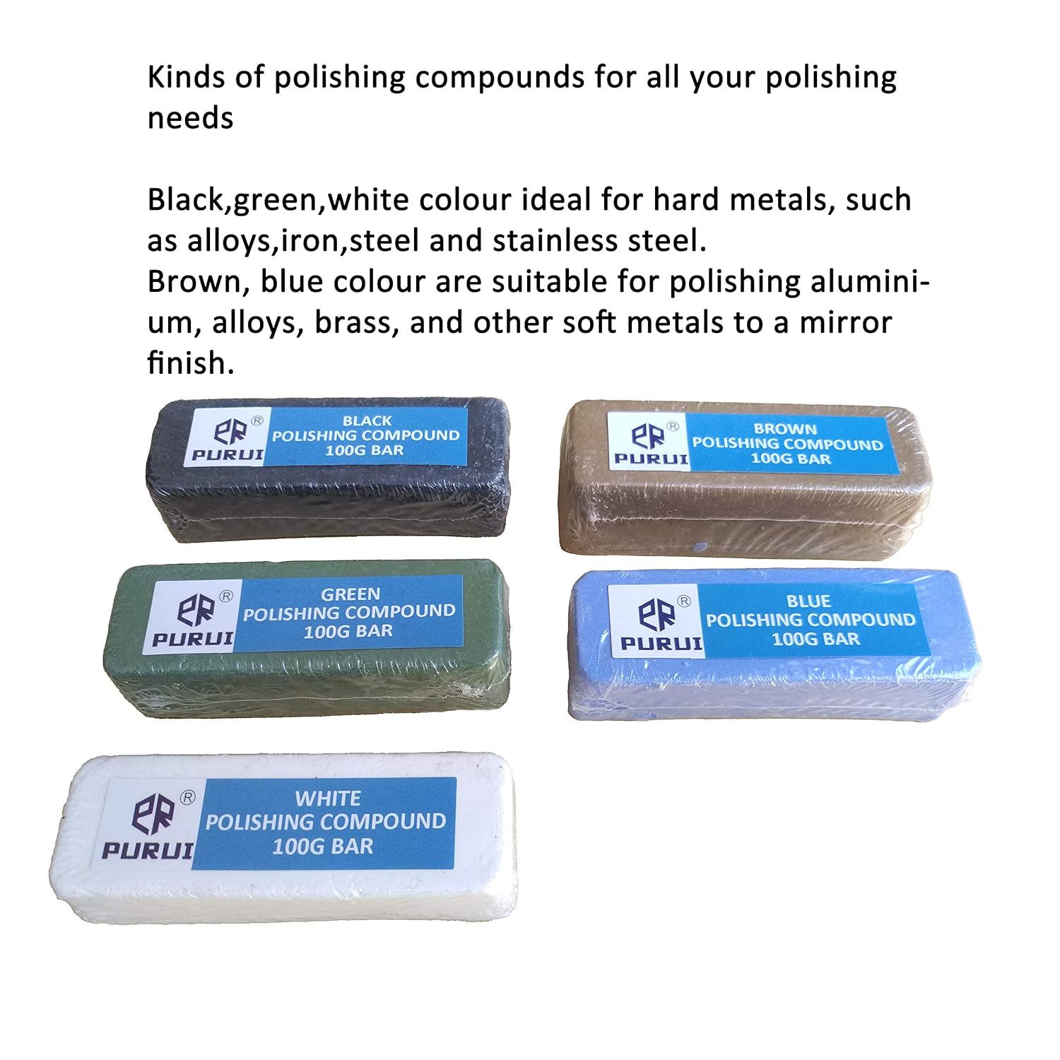 PURUI 10PC 6" Metal Buffing Polishing Wheel Kit for Angle Grinder-Polishing Kit with 3PC Buffing Wheel-1PC 5/8"-11UNC Angle Grinder Spindle Adapter-5PC 100g Buffing Compound Bar-1PC Microfibre Cloths