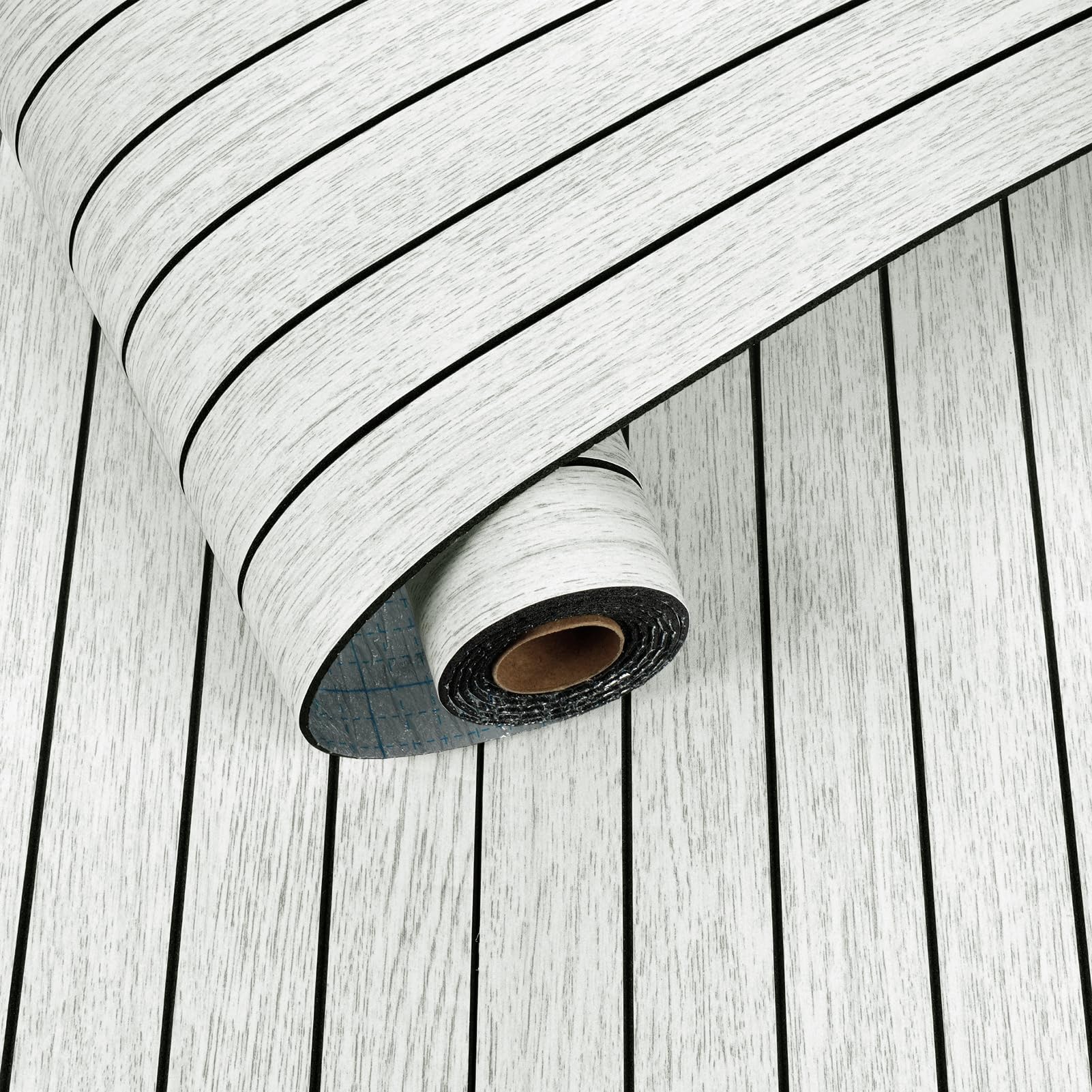 Yullpaper Grey-White 3D Wood Panels for Walls Self Adhesive Wood Slat Wallpaper Peel and Stick Panelling PVC Cladding Grey-White Wall Panels for Living Room Kitchen Decorations for Walls 30 x 300cm