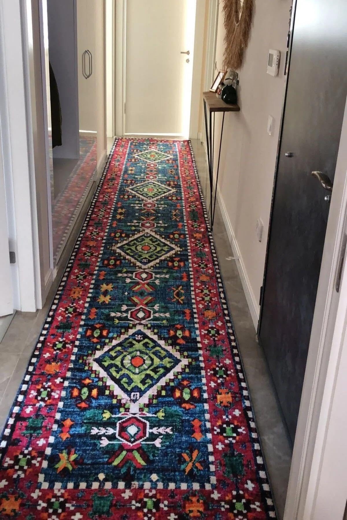 Monnhein Çok Renkli Yolluk Ruhsar-2 - Yıkanabilir, Kaymaz Taban, Dijital Baskılı, Leke Tutmaz, İnce Hav, Modern Koridor, Mutfak, Antre ve Salon için Dekoratif Yolluk