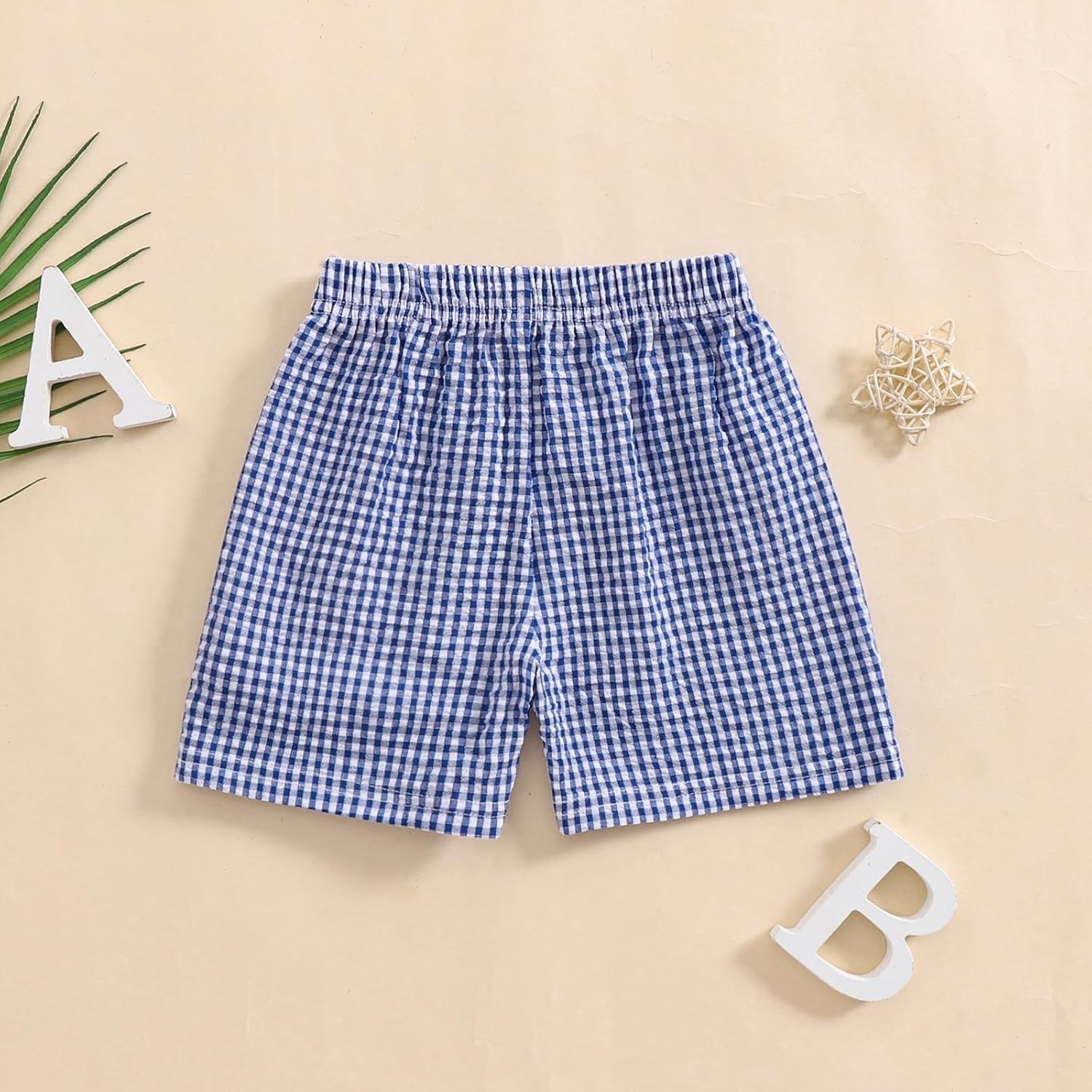 Kids Toddler Boys Girls Gingham/Seersucker Shorts Elastic Waist Plaid/Striped Elastic Waist Shorts Pants Bottoms - Image 3