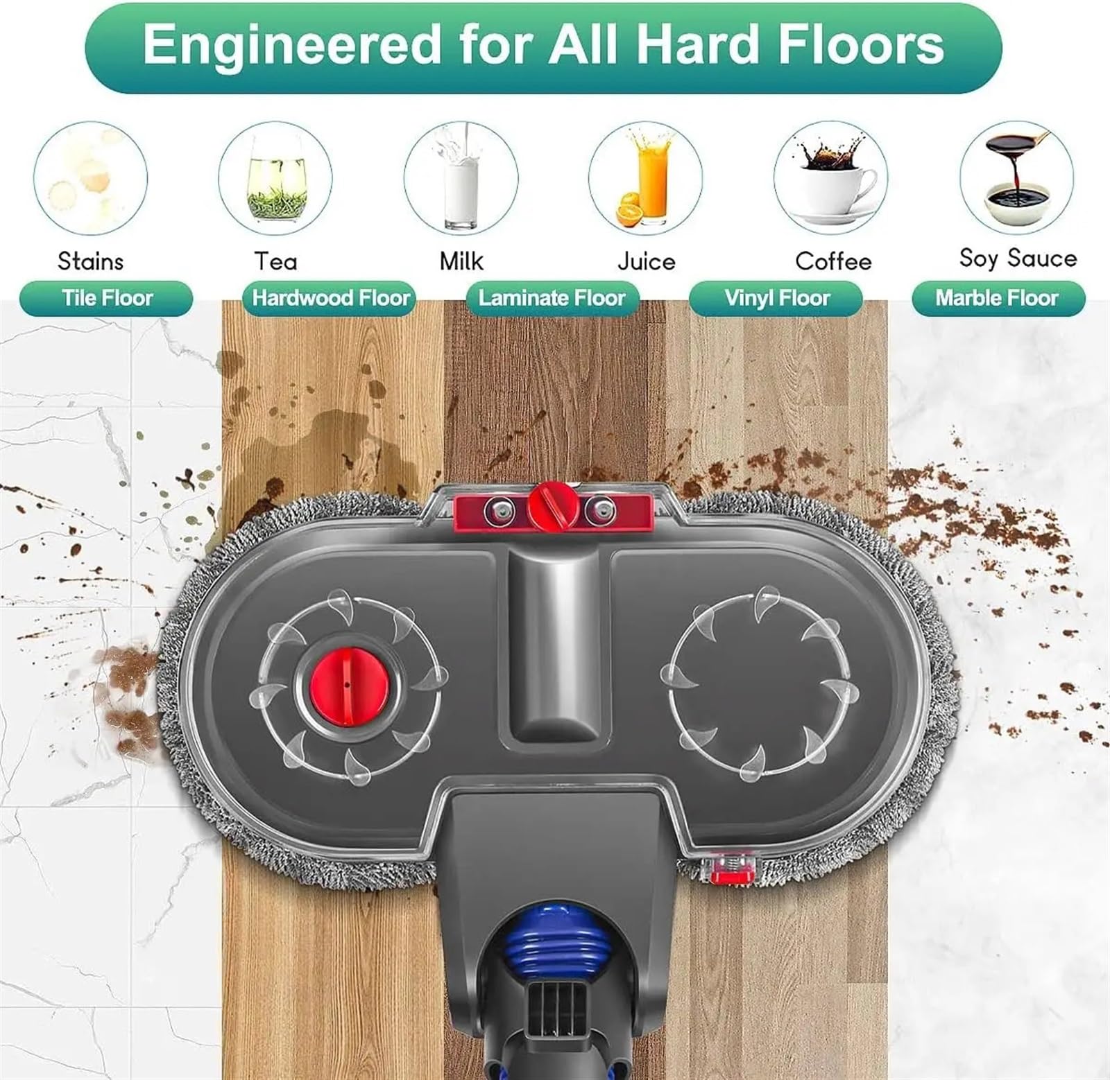 Qklyxr Spazzola Elettrica Con Serbatoio Per Dyson V7 V8 V10 V11 V15 - Panno Per Pavimenti