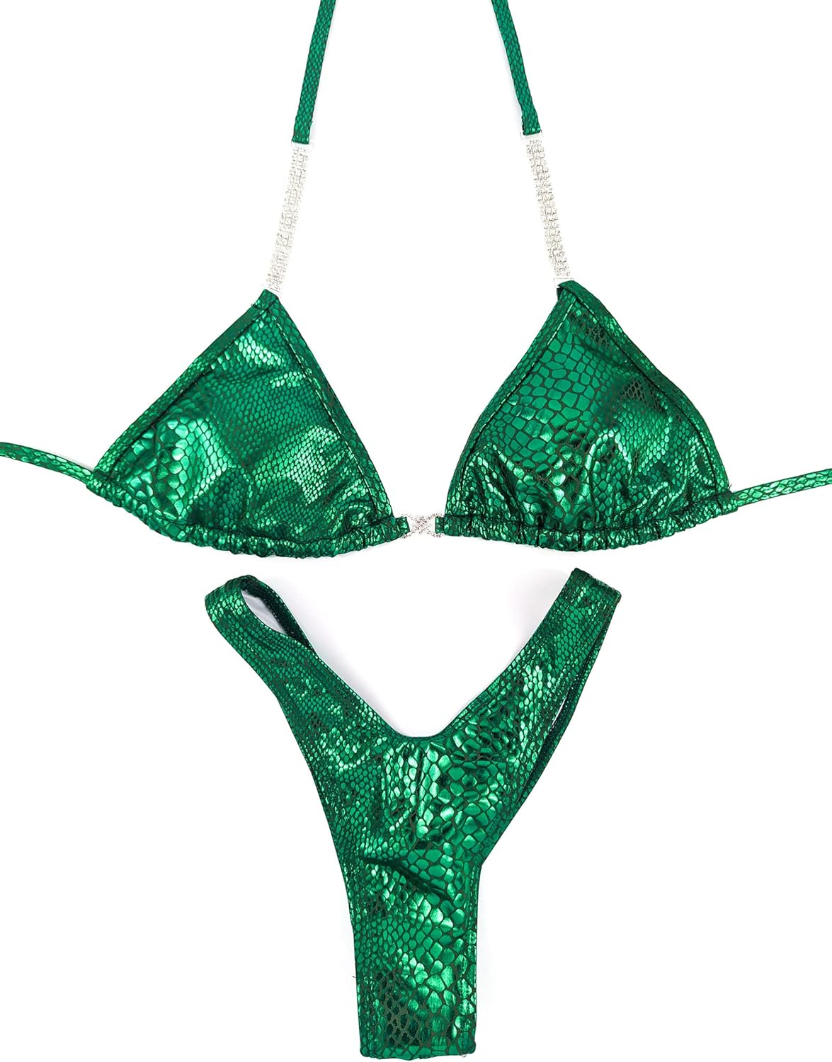 New, Never Worn Wellness Practice/Posing Suit/Competition Wellness Bikini - Shiny Fabric Choose Your Color Green