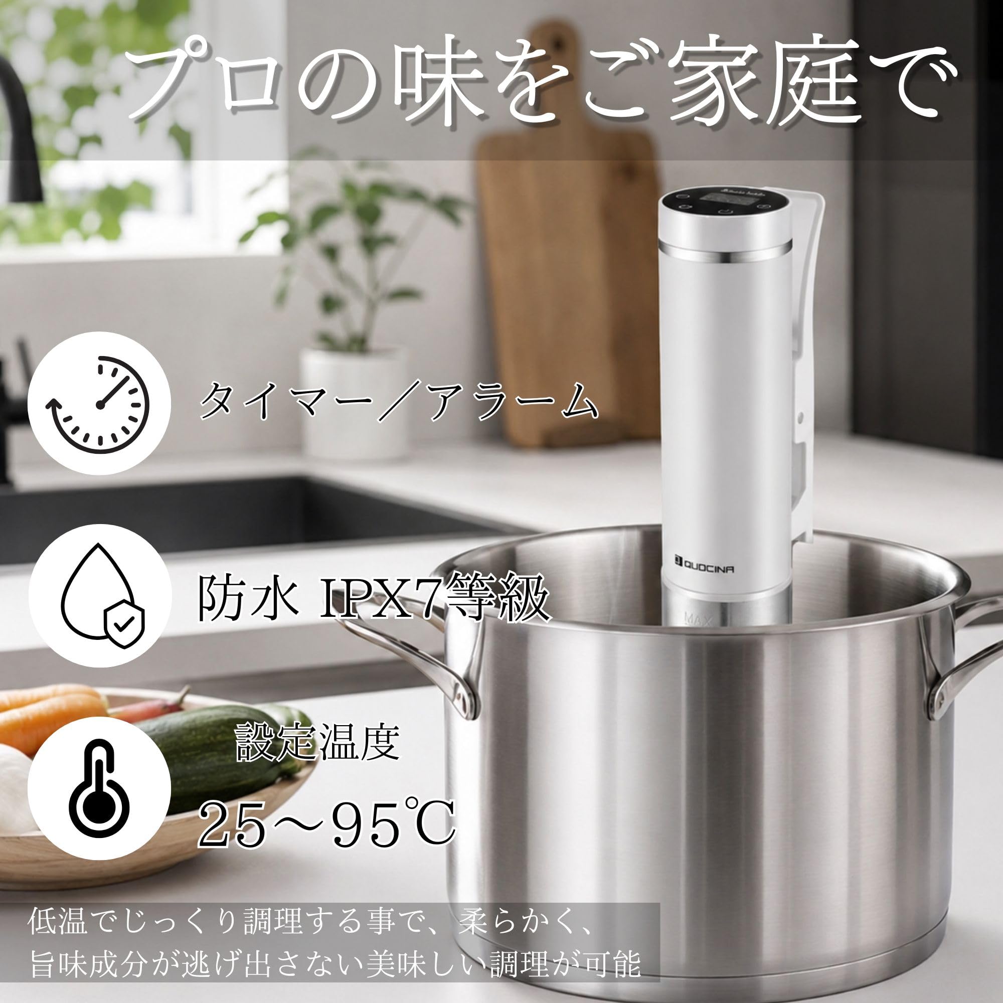Amazon.co.jp: FUKAI QUOCINA 低温調理器 FSV-301 ホワイト 真空調理