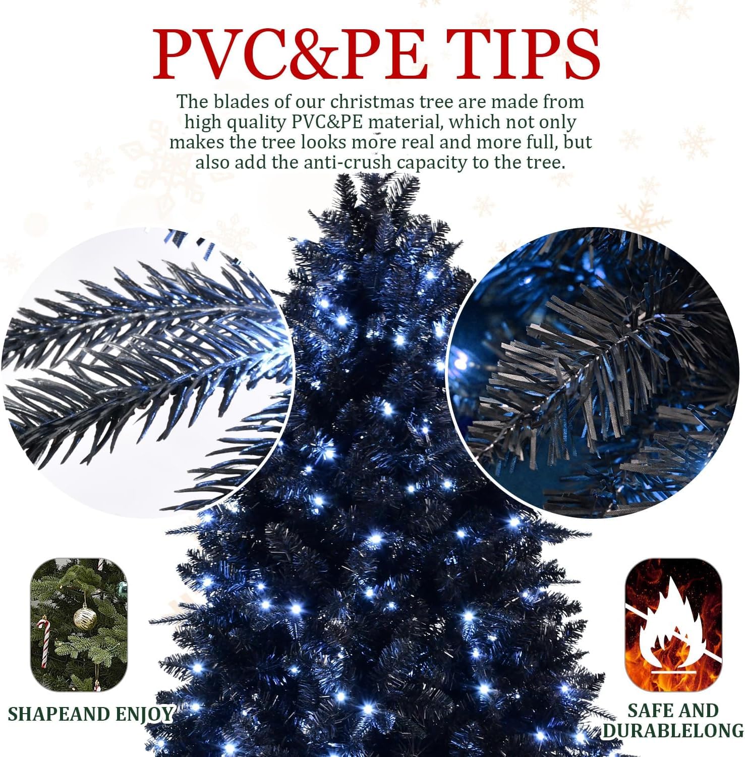 Black Pre Lit Artificial Christmas Trees Black Christmas Tree Prelit