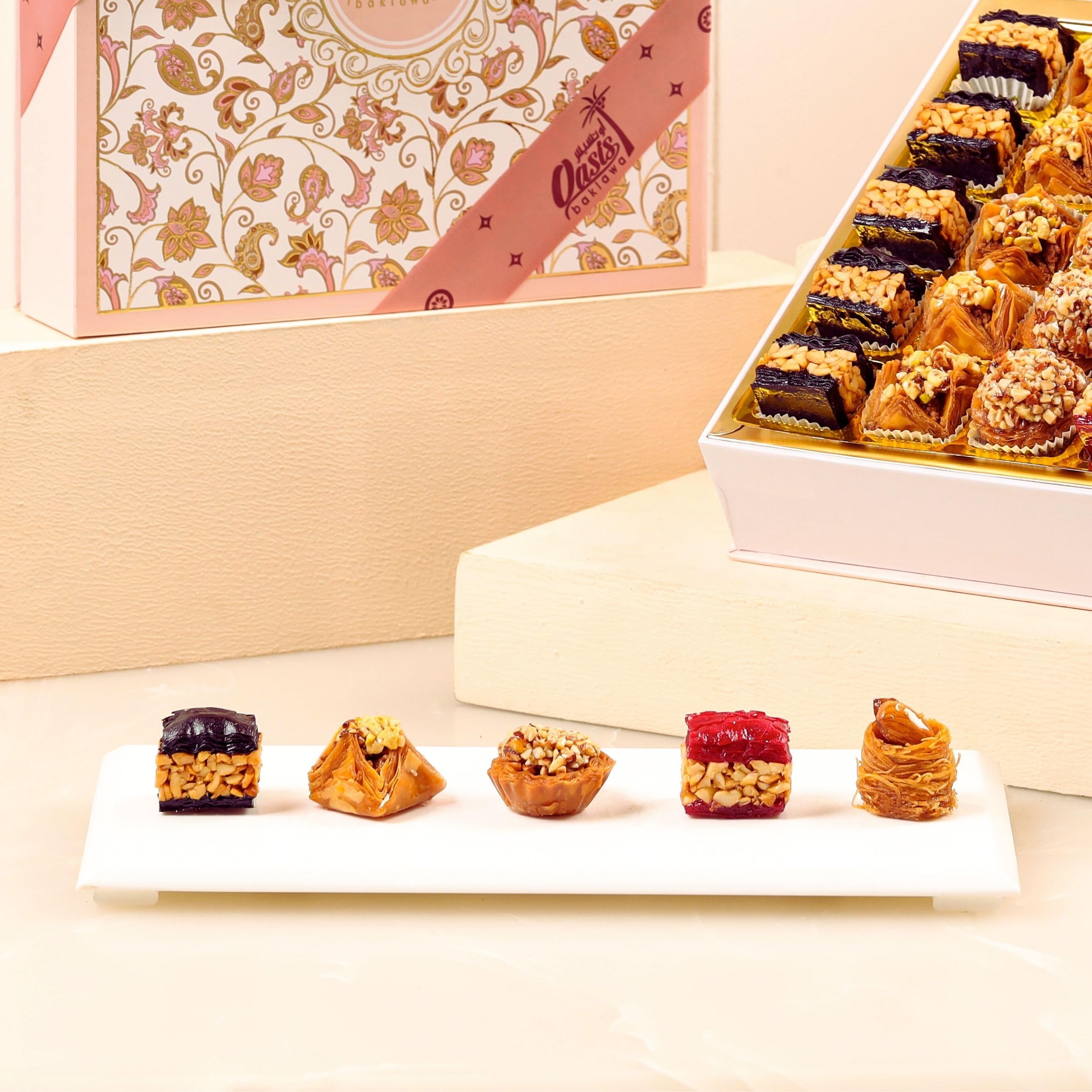 Oasis Baklawa Assorted Baklava Sweets | Rosello Collection Box – Premium Turkish & Lebanese Sweets Gift Box | Festive Gift Hamper for Rakhi, Diwali, Eid, Weddings & Corporate Gifting (25 PCS) 2