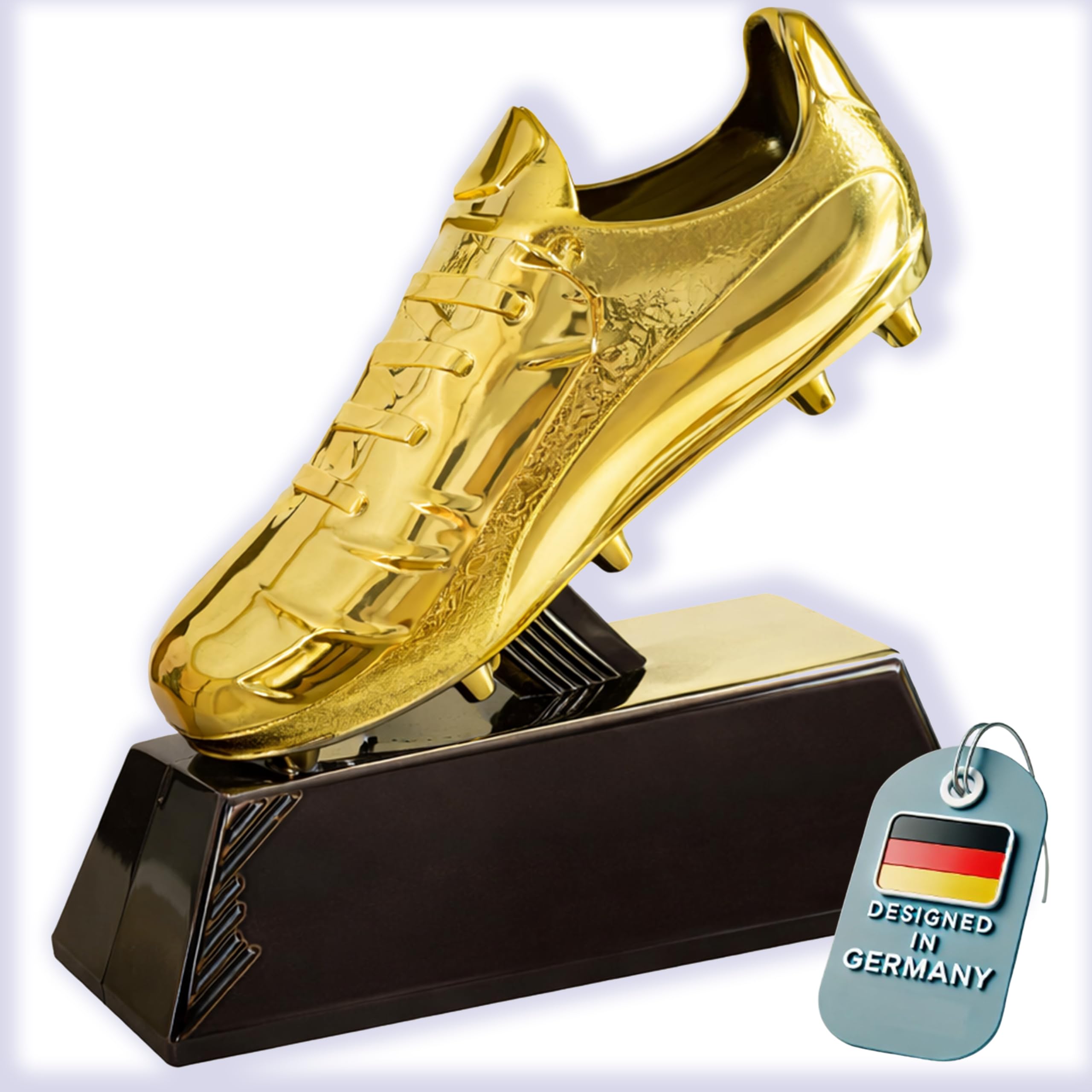 Larius Gold Football Boot Trophy (13.5 cm / 5.3'', 212 g) – Football Award with Optional Engraving – Top Scorer, MVP & Tournament Winner Trophy – S2 (M, With Desired Text)