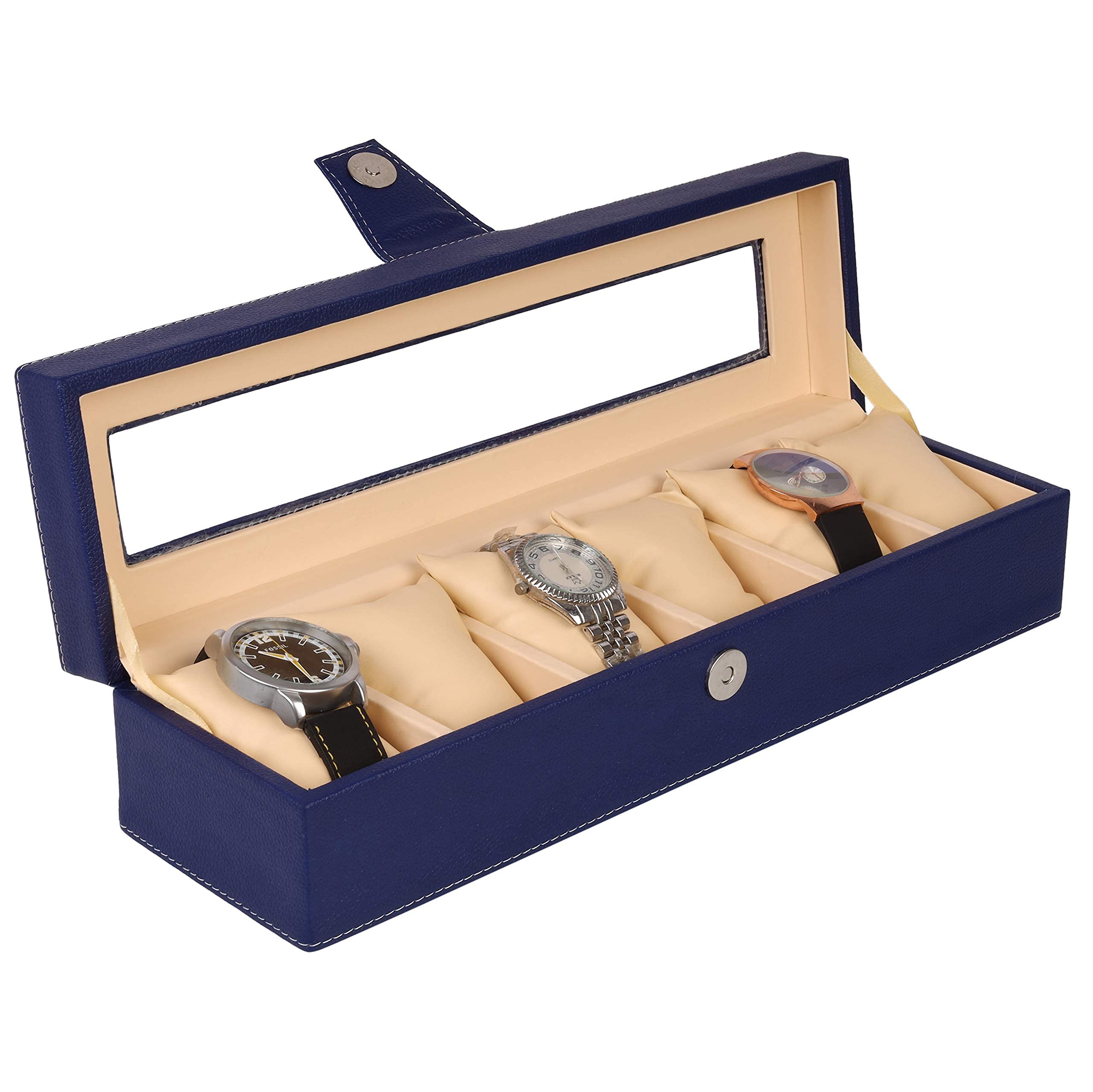 Leakraft Window Watch Box 6 Slots Imported Acrylic View Glass Storage Watches Organizer Case Box PU Synthetic For Men Women TAN (B08HN7Y3H3) Amazon Price History, Amazon Price Tracker