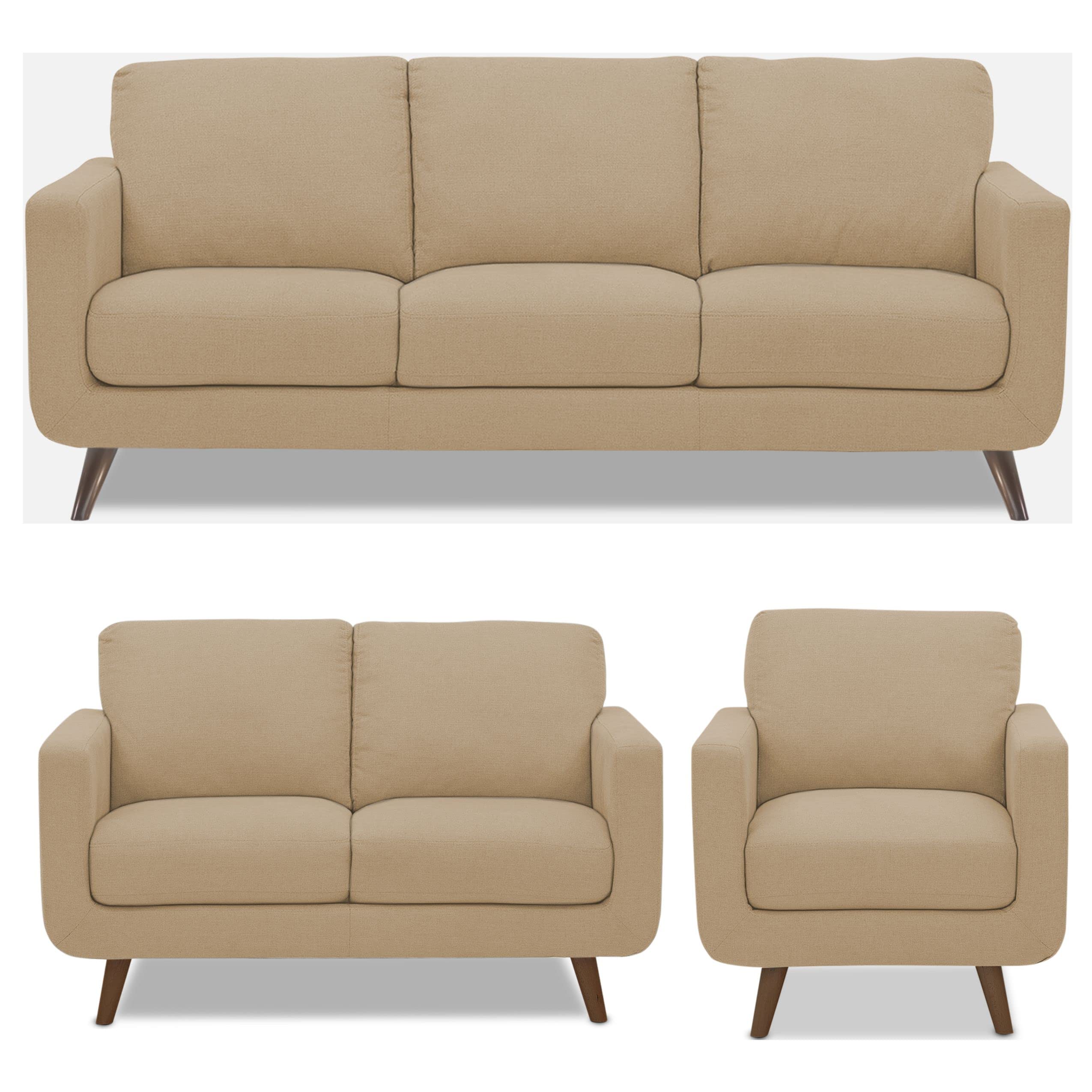Adorn India Wood Damian 3+2+1 6 Seater Sofa Set (Beige) (B0BSH36L2V) Amazon Price History, Amazon Price Tracker