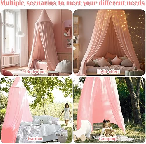 Miniatura 6 de Toldo rosa, decoración de dormitorio de princesa, toldo para habitación de niñas, decoración de habitación para niñas, toldo para cama, toldo suave