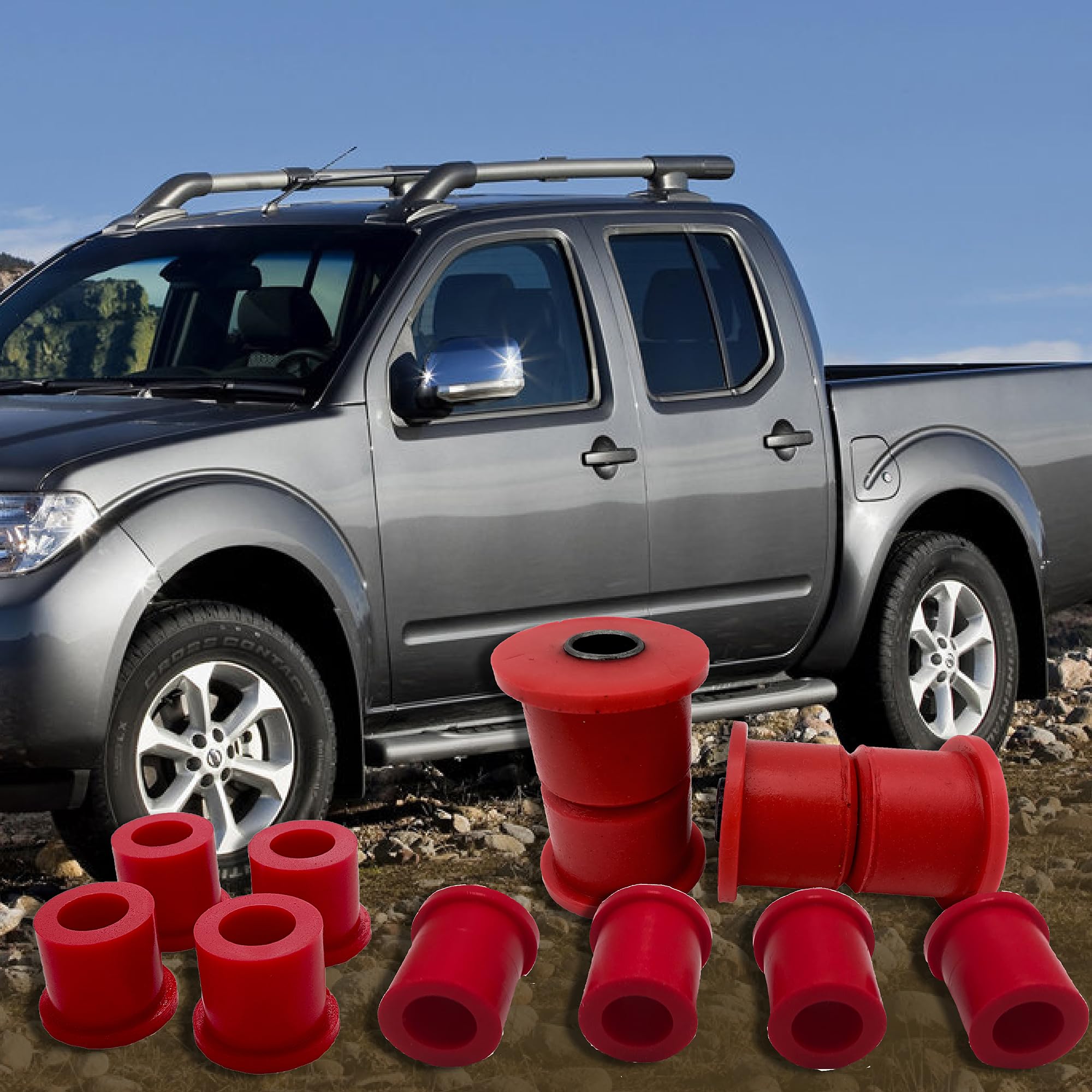 PSB Bushings - Kompletter Polyurethan-Buchsensatz hinten - Kompatibel mit Nissan Navara D40 2005-2015