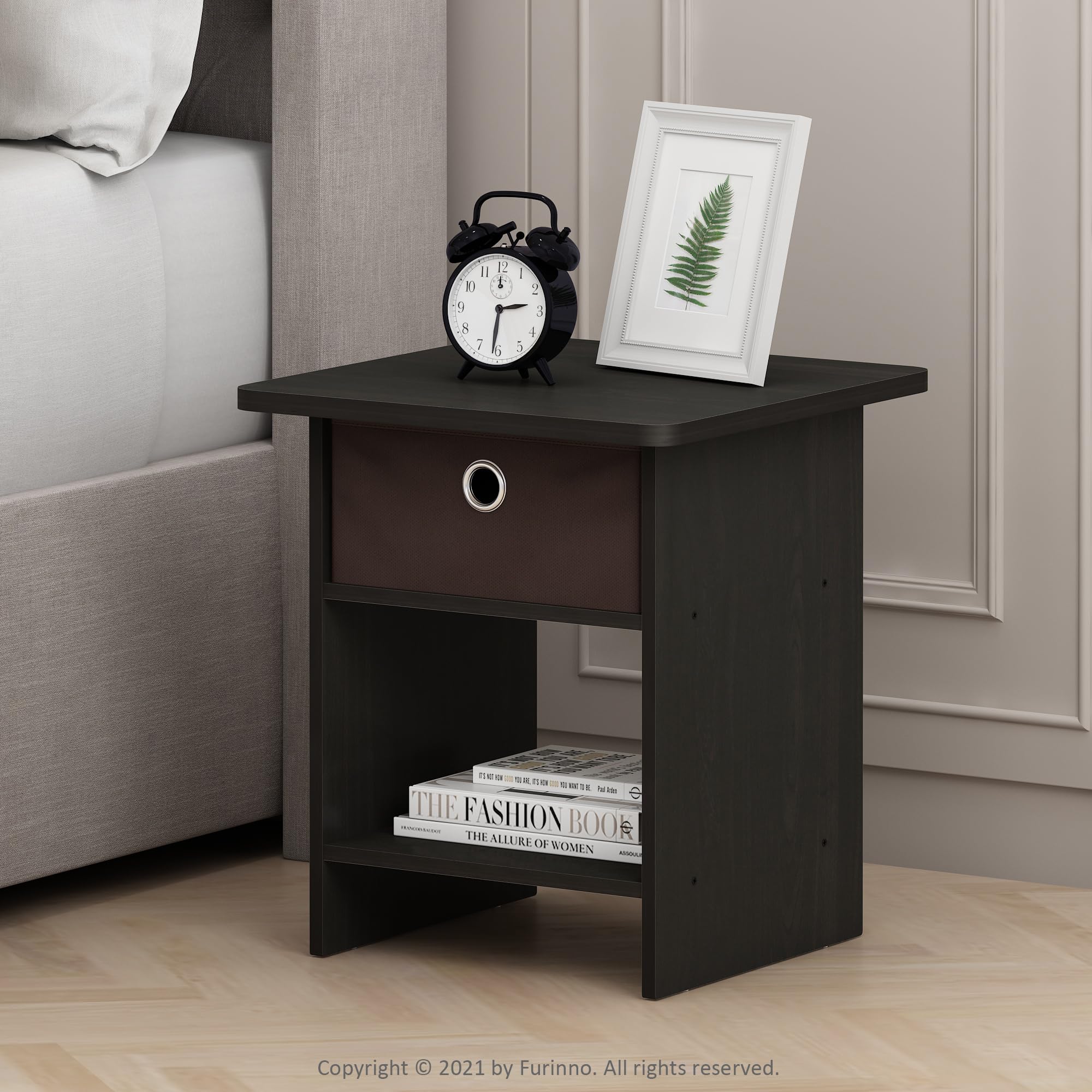Furinno Comodino, Legno, Marrone (Espresso/Brown)