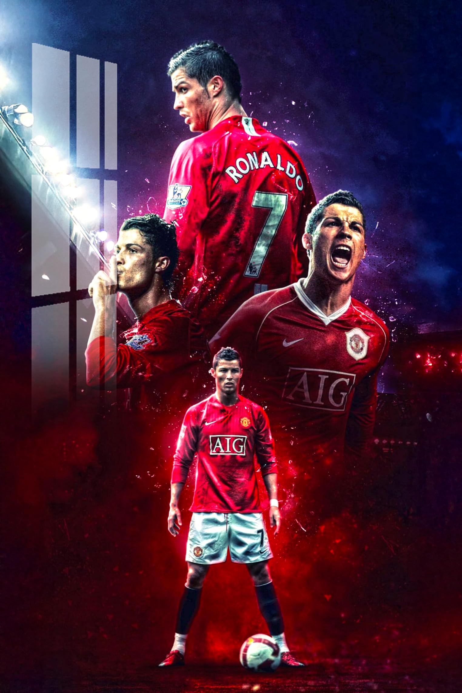 PREMIUM CRISTIANO RONALDO ACRYLIC FRAME WITH HIGH GLOSSY EFFECT 12x18 inch, Wall Mounted Gift for Women Men Birthday Special Moment Home and Gaming room Decor Frameless Photo Print