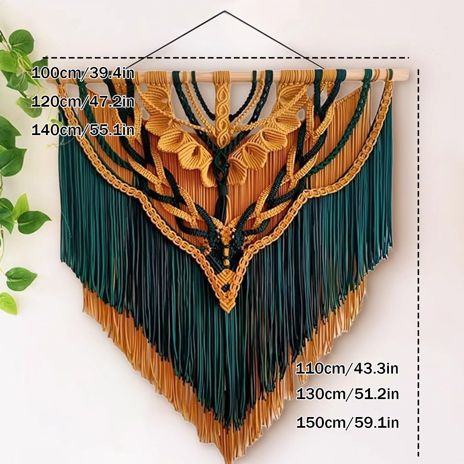 Tapiz de pared de macramé tejido hecho a mano con borlas, decoración de pared grande para bodas, casas de familia y hoteles