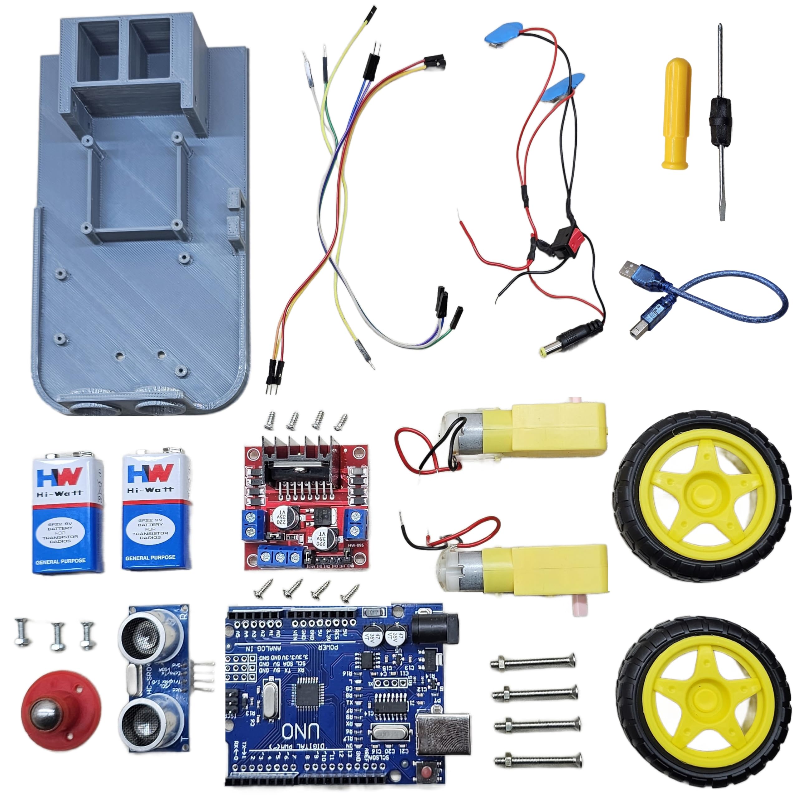 Obstacle Avoiding Robot -Complete Kit || with Code, Detailed Assembly Instruction Manual & Project Report || Video Tutorial & Circuit Diagram Included (B0DC5CKK87) Amazon Price History, Amazon Price Tracker