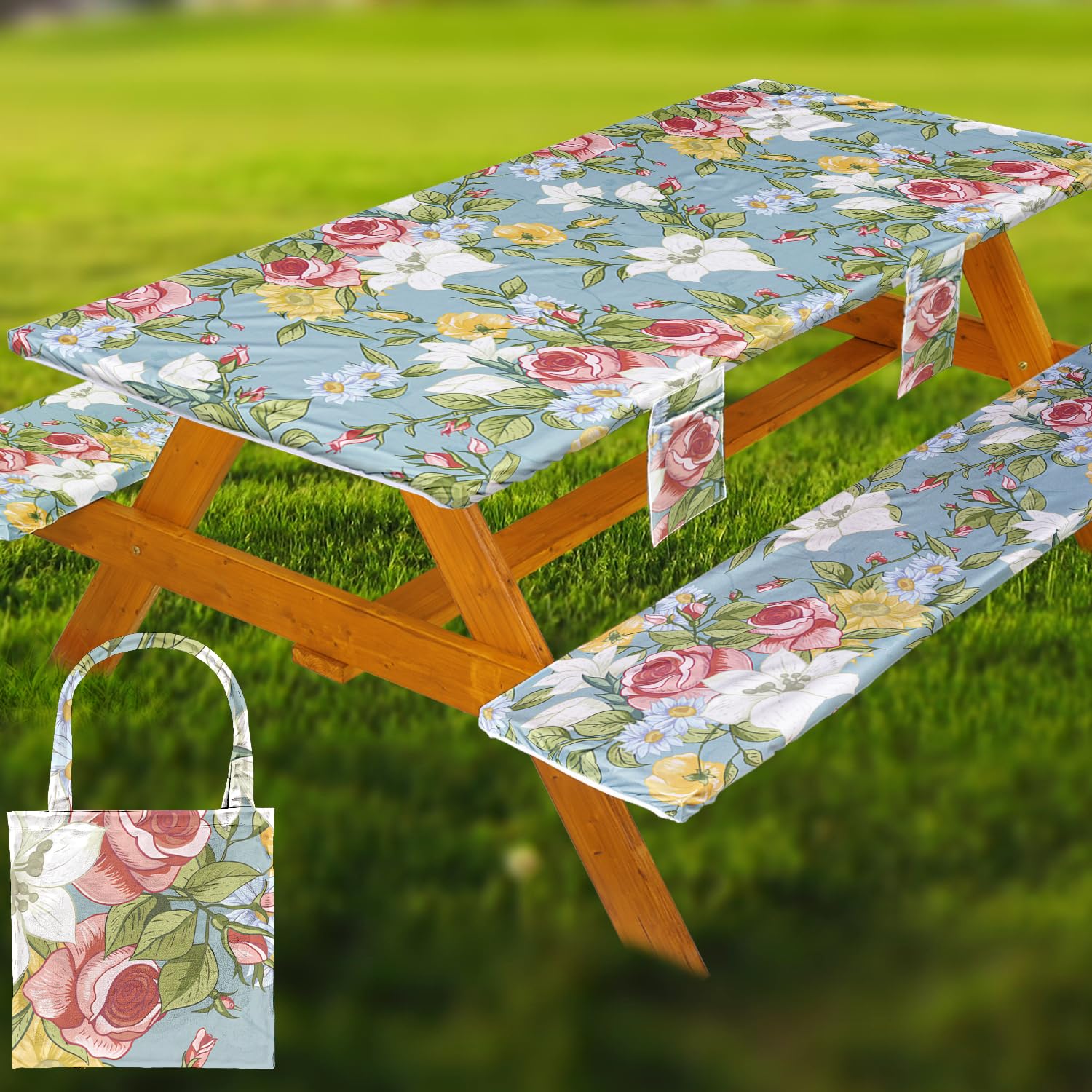 Photo 1 of Wrakus Picnic Table Cover with Bench Covers Set