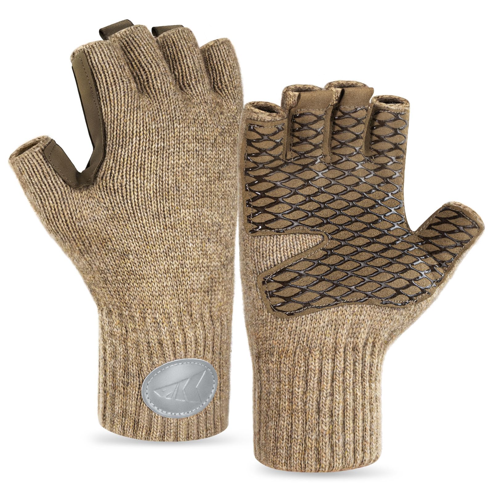 KastKing Bully Wooly Fingerless Wool Fishing Gloves, Cold Weather Warm Glove for Ice Fishing, Winter Gloves for Women & Men