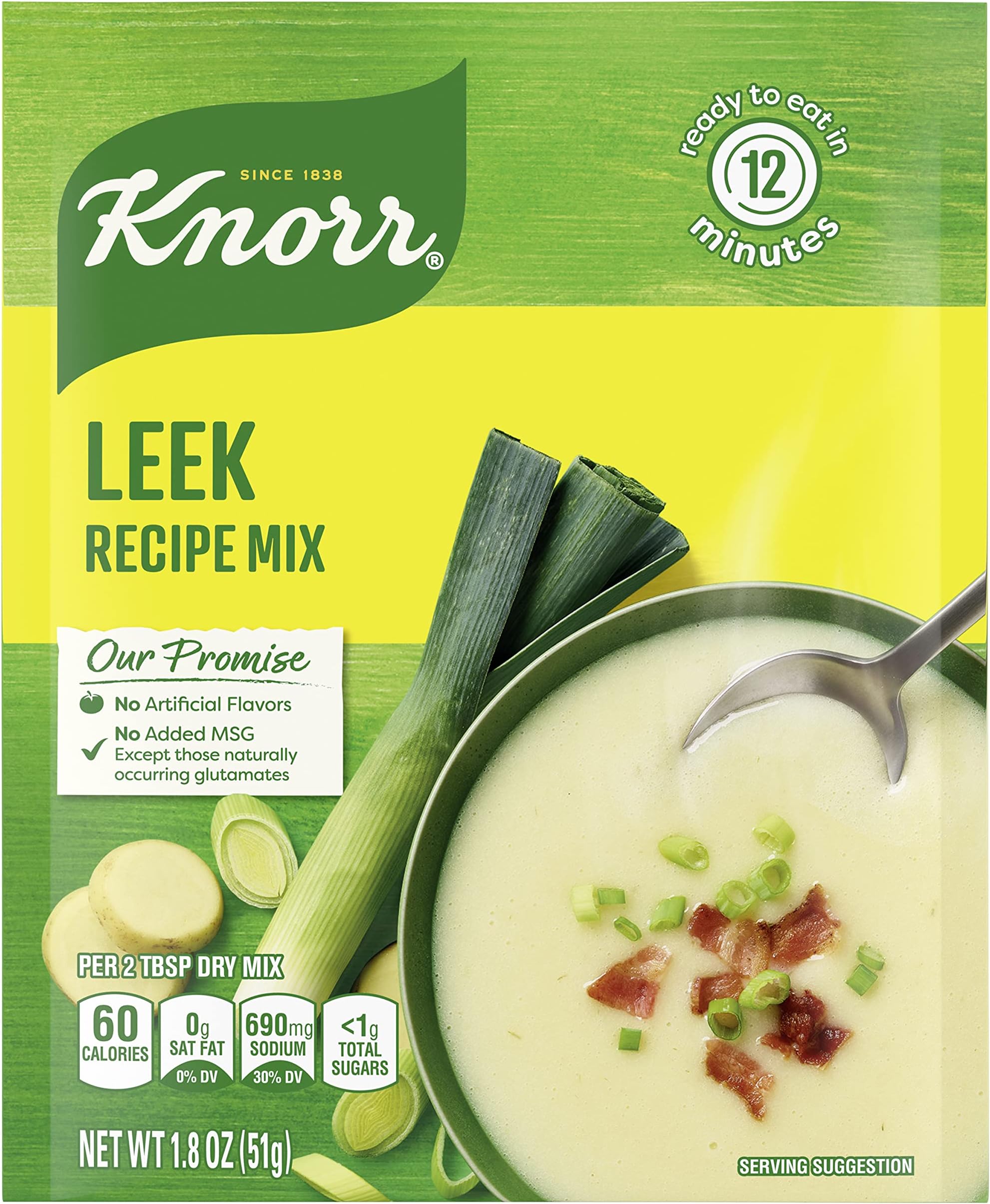 Soup Mix and Recipe Mix For Soups, Sauces and Simple Meals Leek No Artificial Flavors 1.8 oz, Pack of 12