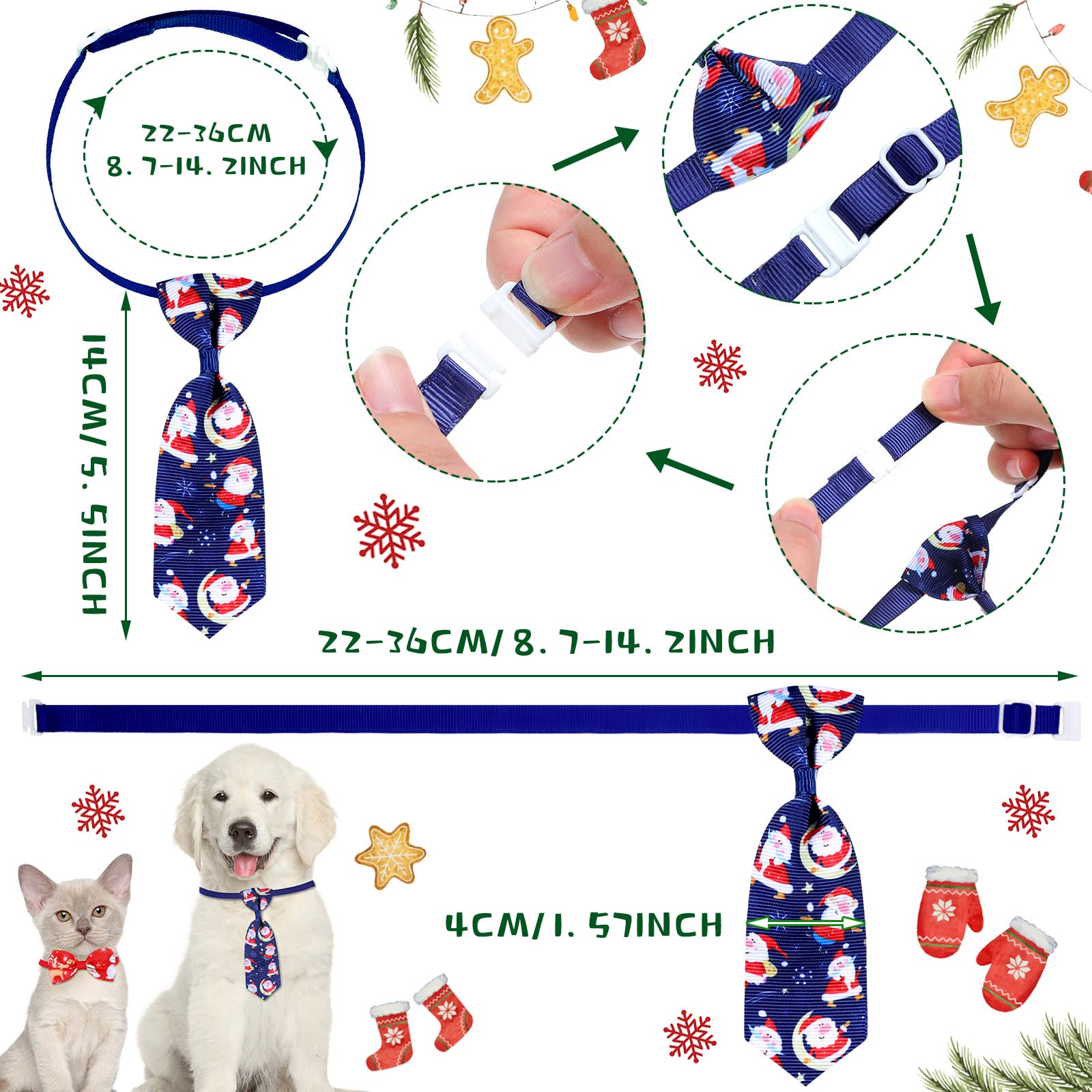 120 Stück Hunde-Fliege-Halsband-Set, Hundehalsbänder, verstellbares Hundezubehör für kleine Hunde, niedliche Hundehaarschleifen, Katzenfliege, Thanksgiving, Weihnachten (niedlicher Stil)