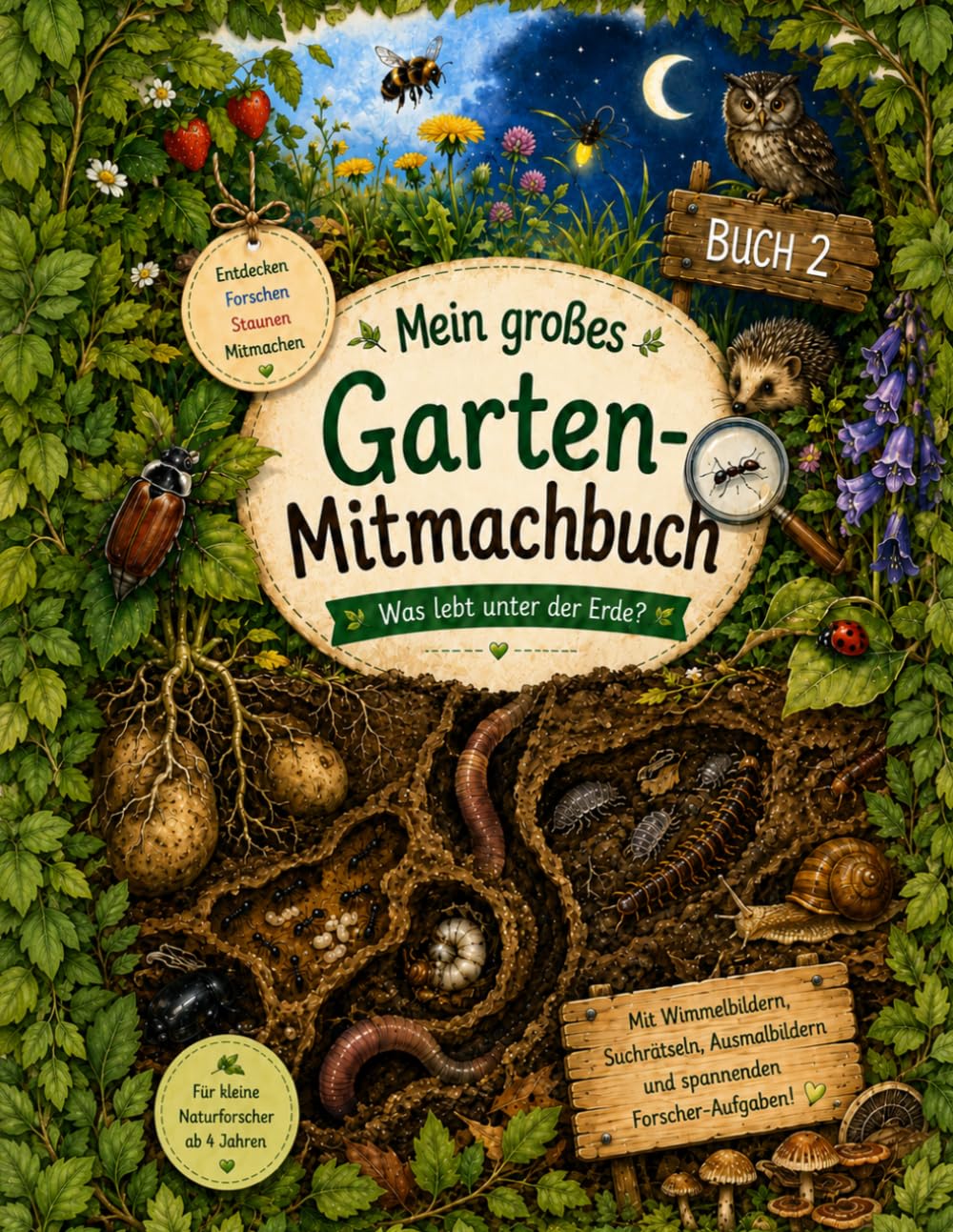 Mein großes Garten-Mitmachbuch: Was lebt unter der Erde?: Natur-Wissens- und Mitmachbuch für Kinder ab 4 Jahren mit Regenwürmern, Käfern, Pflanzen, ... – Entdecken, Staunen, Mitmachen!)