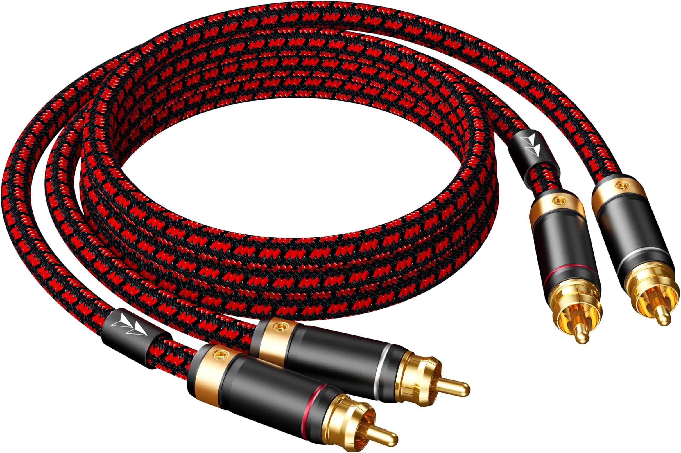 Auidophile 2RCA Male to 2RCA Male Stereo Audio Cable,Gold Plated | 4N Oxgen-Free Copper Core (2.5 Feet (0.75M))