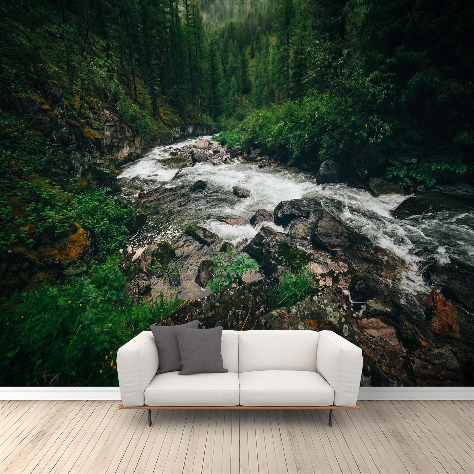 Papier peint mural tropical haut de gamme pour décoration centrale d'entreprise