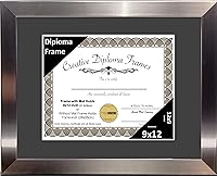 Vista 40 de Creative Picture Frames Carnegie - Marco de diploma de acero inoxidable con acabado de acero inoxidable de 12 x 16 pulgadas con vidrio negro