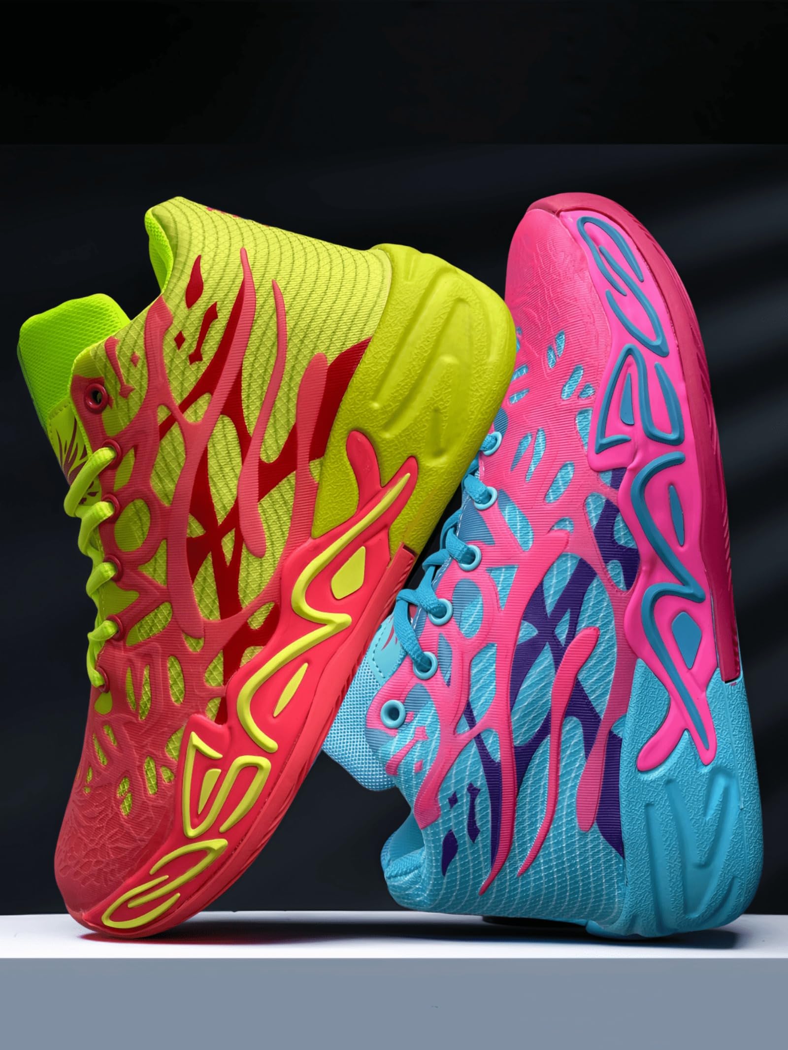 Scarpe da Basket da Uomo, in Mesh, Traspiranti, alla Moda, Sportive e for Il Tempo Libero, Scarpe Sportive(Blue Green,41 EU)