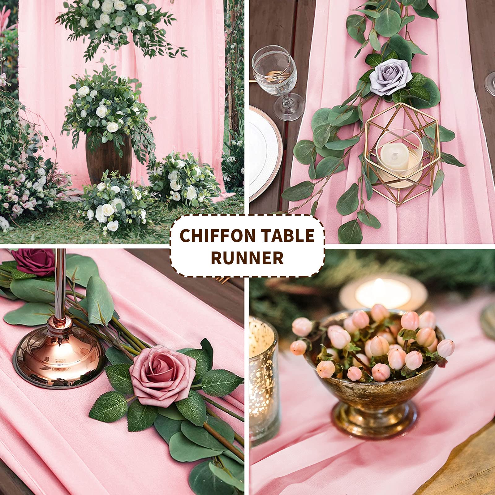CHUQING Tafelloper, grijs, chiffon, tafelloper, bruiloft, stof, tule, boho, tafeldecoratie, loper, tafel, 70 cm x 3 m CHUQING Tafelloper, grijs, chiffon, tafelloper, bruiloft, stof, tule, boho, tafeldecoratie, loper, tafel, 70 cm x 3 m