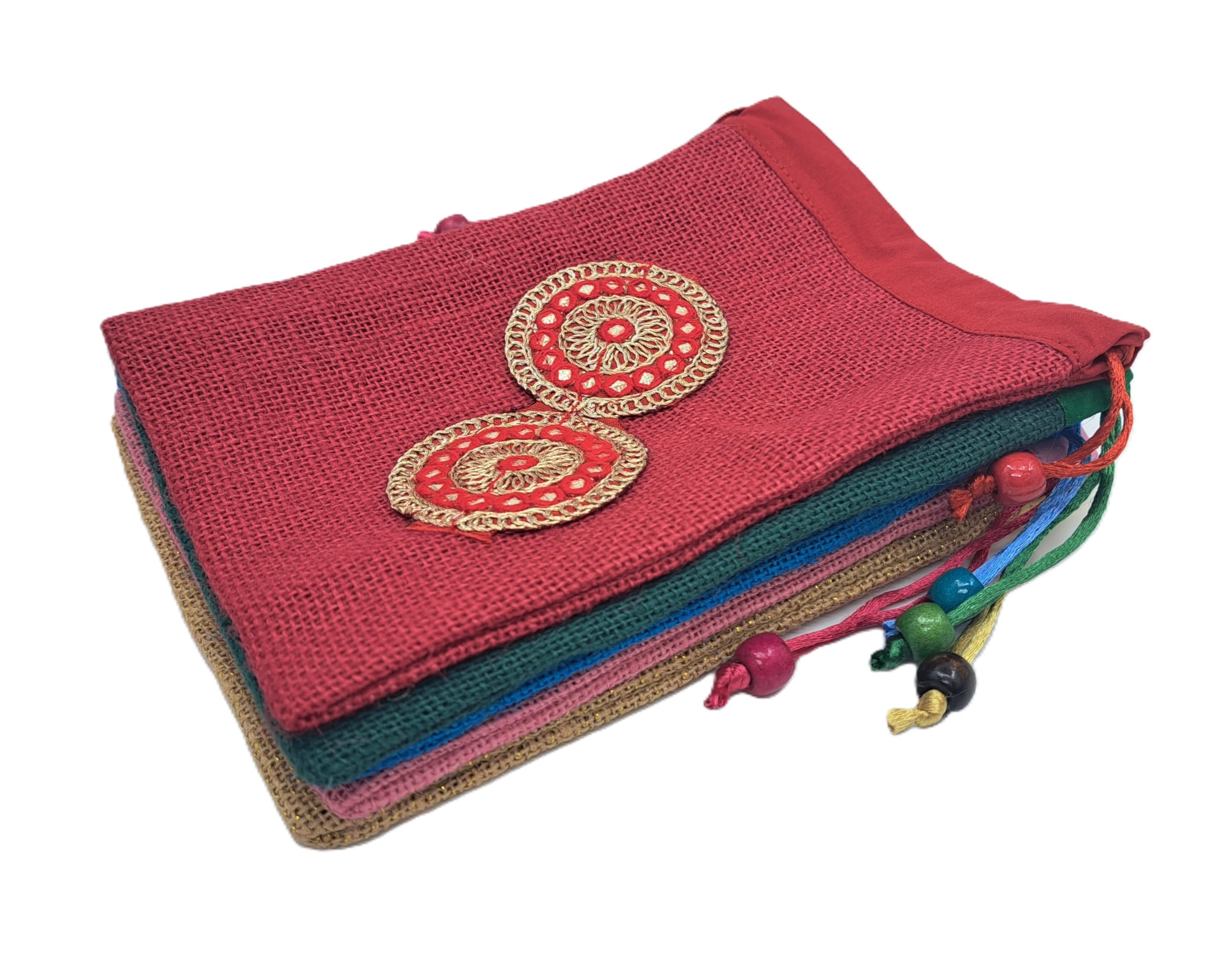 Natural Jute Potli Bags without Lining for Return Gifts (Multi-Color Style6)-image-16