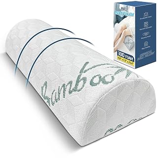 Semi Roll Pillow, Under Knee Pillow, Under Leg Bolster for Lower Back Support, Half Moon Bed Pillow for Leg, Knee,Back Sleeping, 7.8”x 20.4”x 4.8” - Amazon product rated Grade A