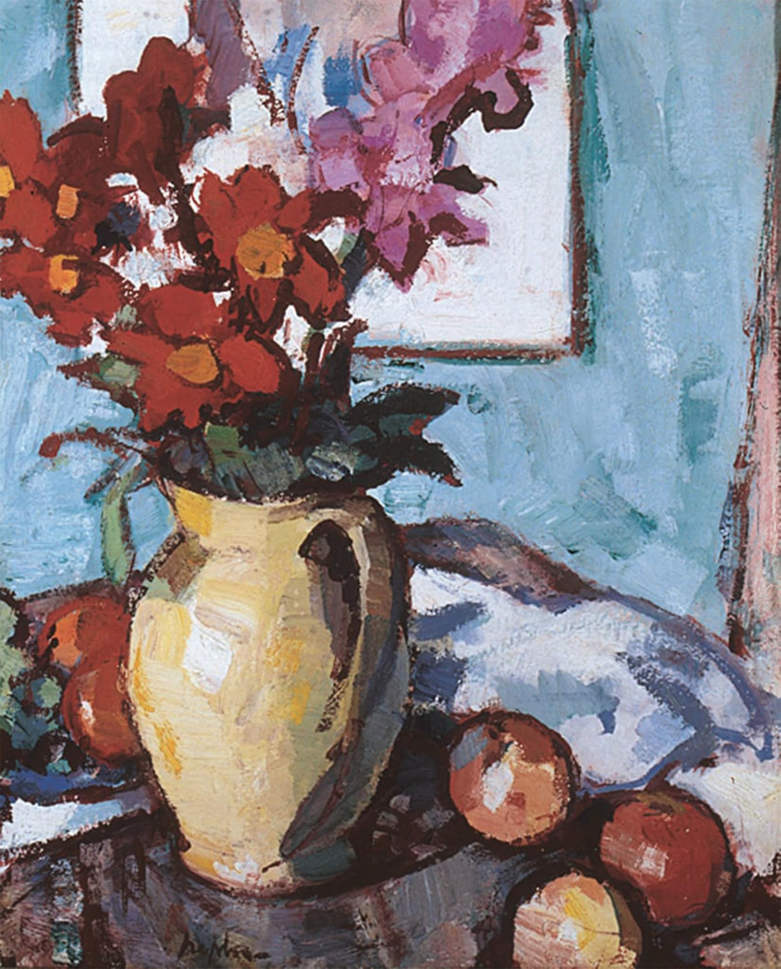 HRJUBWREE Classic Canvas Picture Art Canvas Print Modern Oil Painting Dahlias and Gladioli by Samuel John Peploe Artwork on Wall for Office Decor 60x90cm