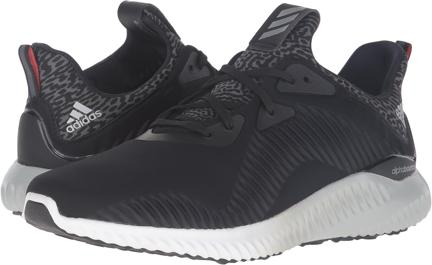 adidas Women's Alphabounce w Running Shoe, Black/Metallic Silver/White, 10 M US