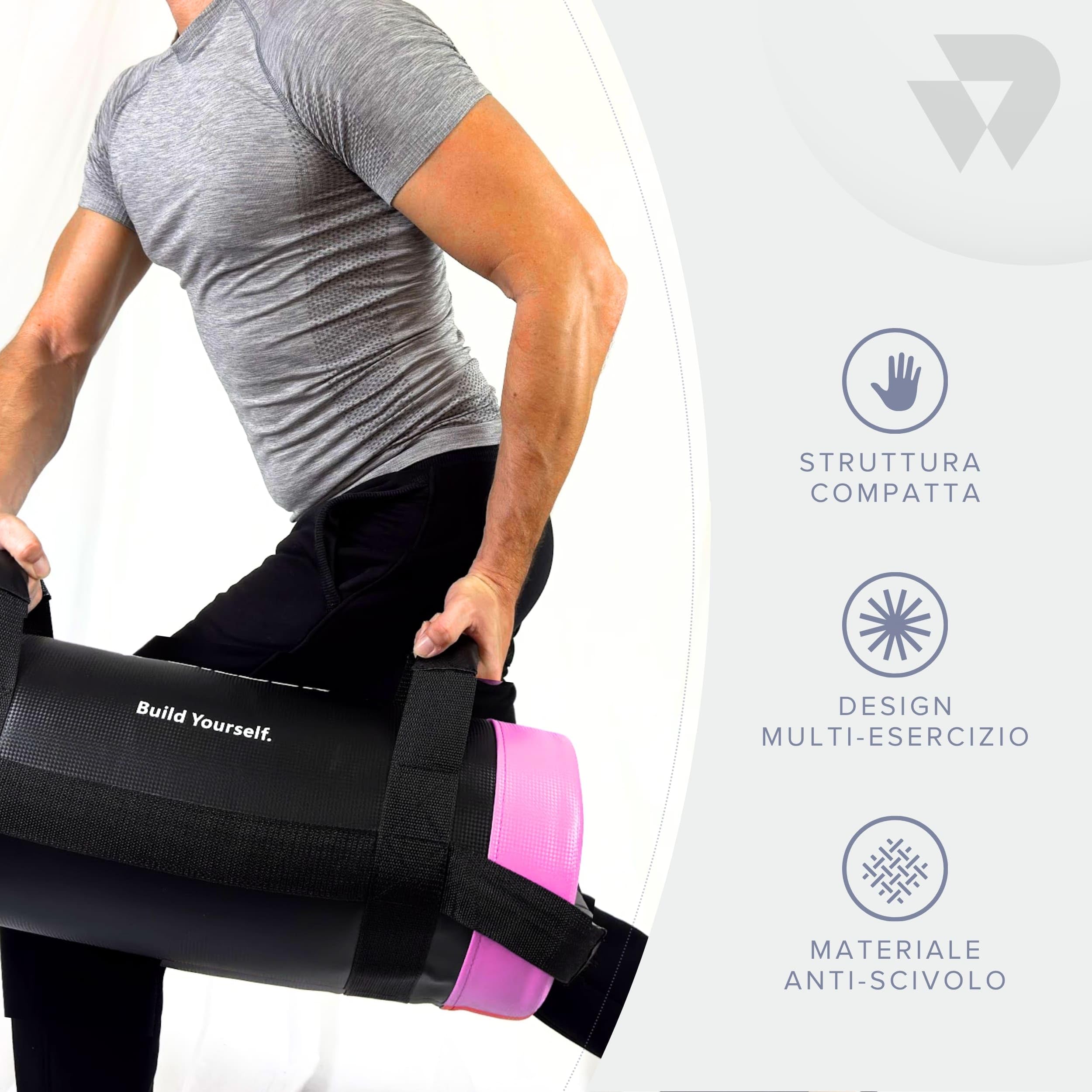 BILDER - Powerbag Compatto 25 Kg con Sabbia Metallica, Sandbag Fitness per Forza, Resistenza e Core Training, Sacco Pesi Palestra con Maniglie Multiple, Attrezzi Palestra Casa per Allenamento Completo - 3