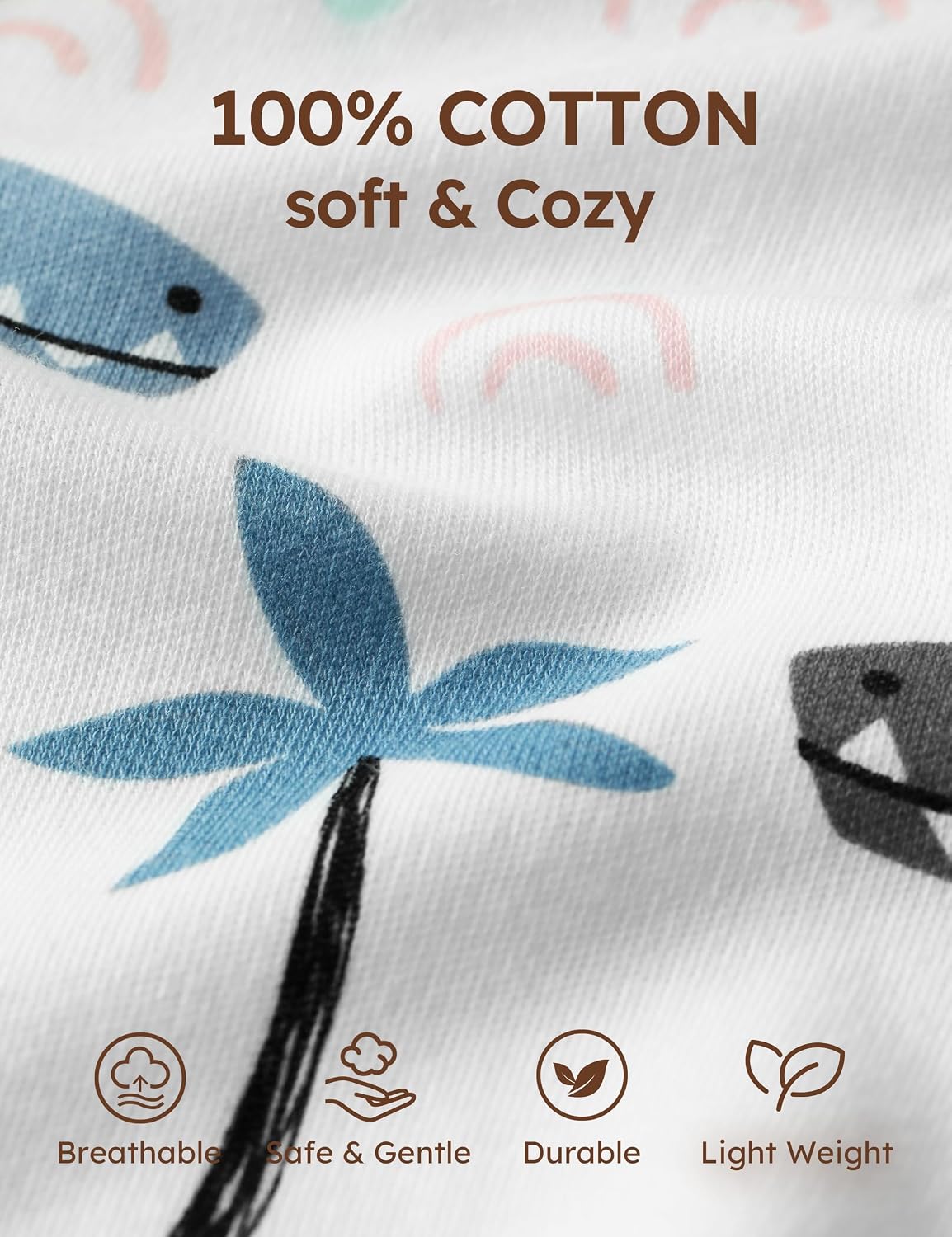 Unnivoll Baby Pajamas 100% Cotton Baby Sleepers for Newborn 0-3 3-6 6-9 Months 3Pcs Footie Pajamas Baby Boys Girls Clothes