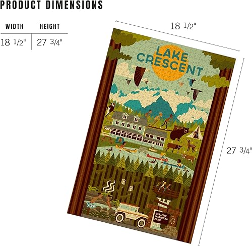 Miniatura 5 de Lake Crescent, Parque Nacional Olímpico, Washington, Serie Parque Nacional Geométrico (rompecabezas de 1000 piezas, rompecabezas desafiante para