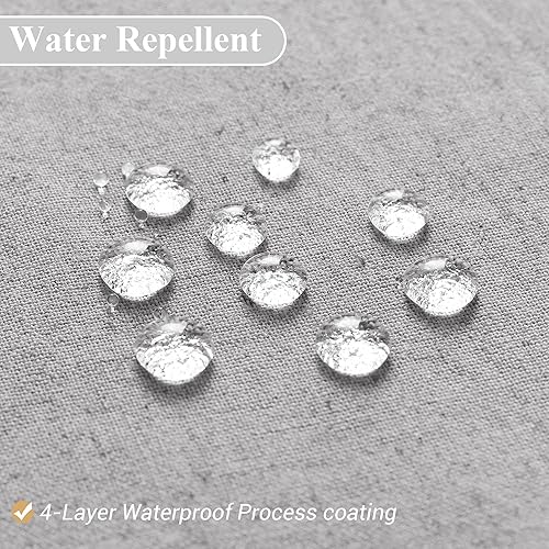 Miniatura 9 de BOODII Juego de cortina de ducha de lino beige con forro a presión, cortina de ducha doble rústica con ventana superior transparente, decoración de