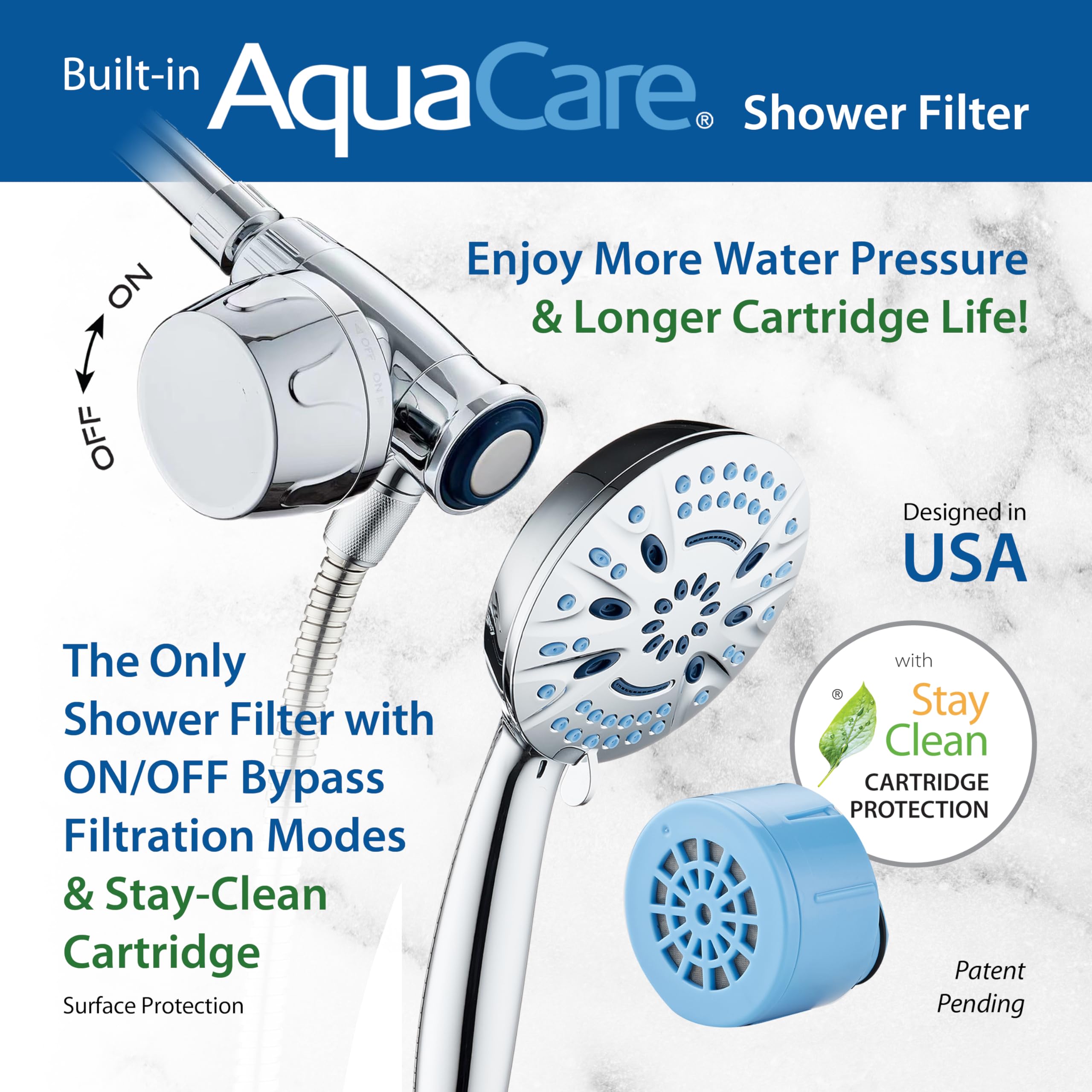 AquaCare Magneton Duschkopf Mit Filter – Magnetisches Docking, 8 Strahlarten & KDF-Filter
