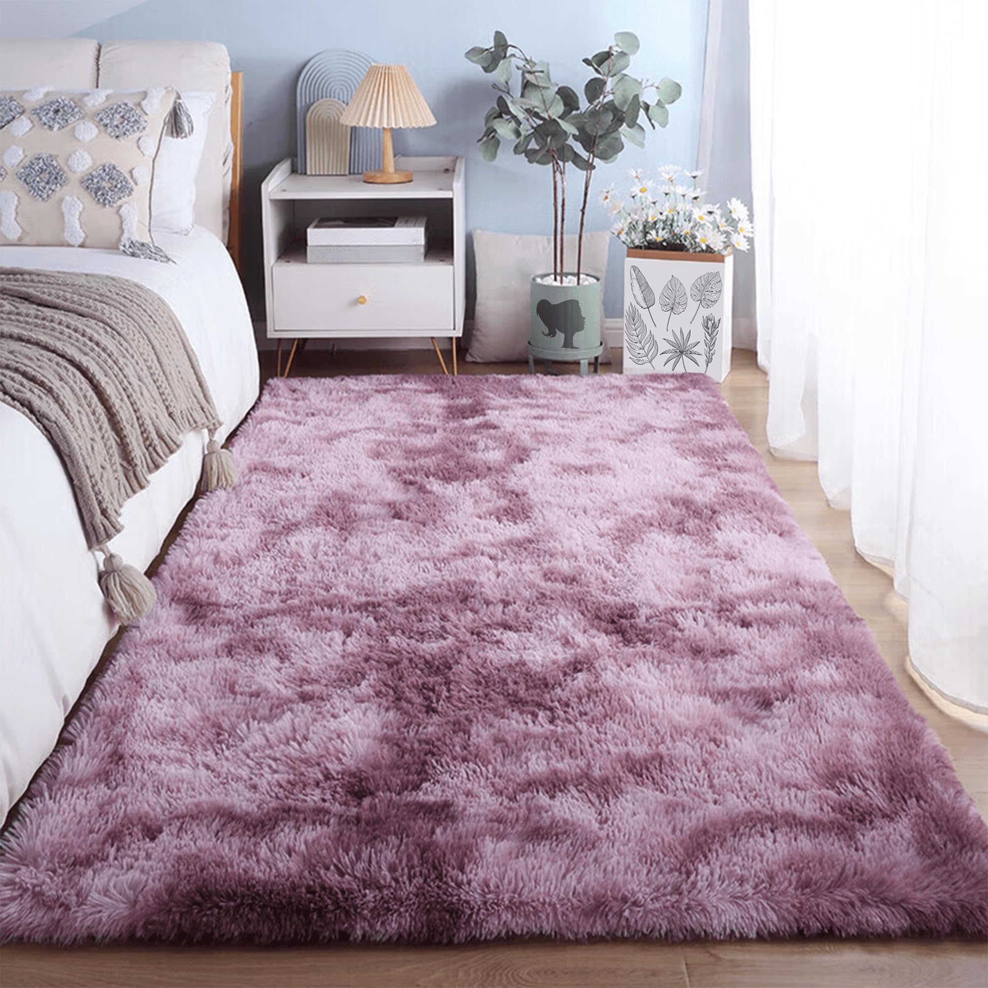 Tapis Salon Shaggy Rose Pourpre 150 x 250 cm | Douceur et Harmonie Intérieure