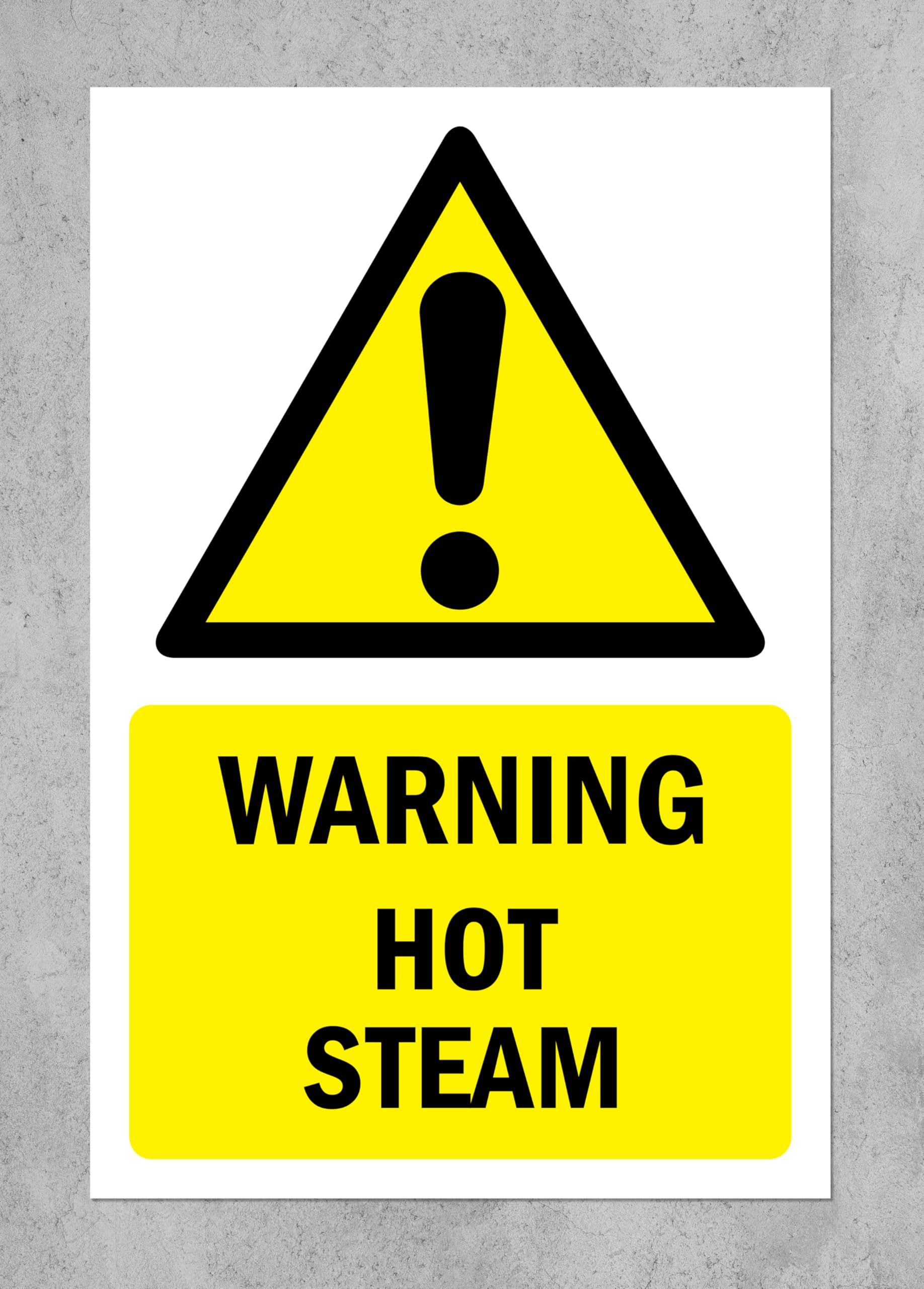 Hot steam, Warning Sign - Self Adhesive Sticker (400mm x 300mm)