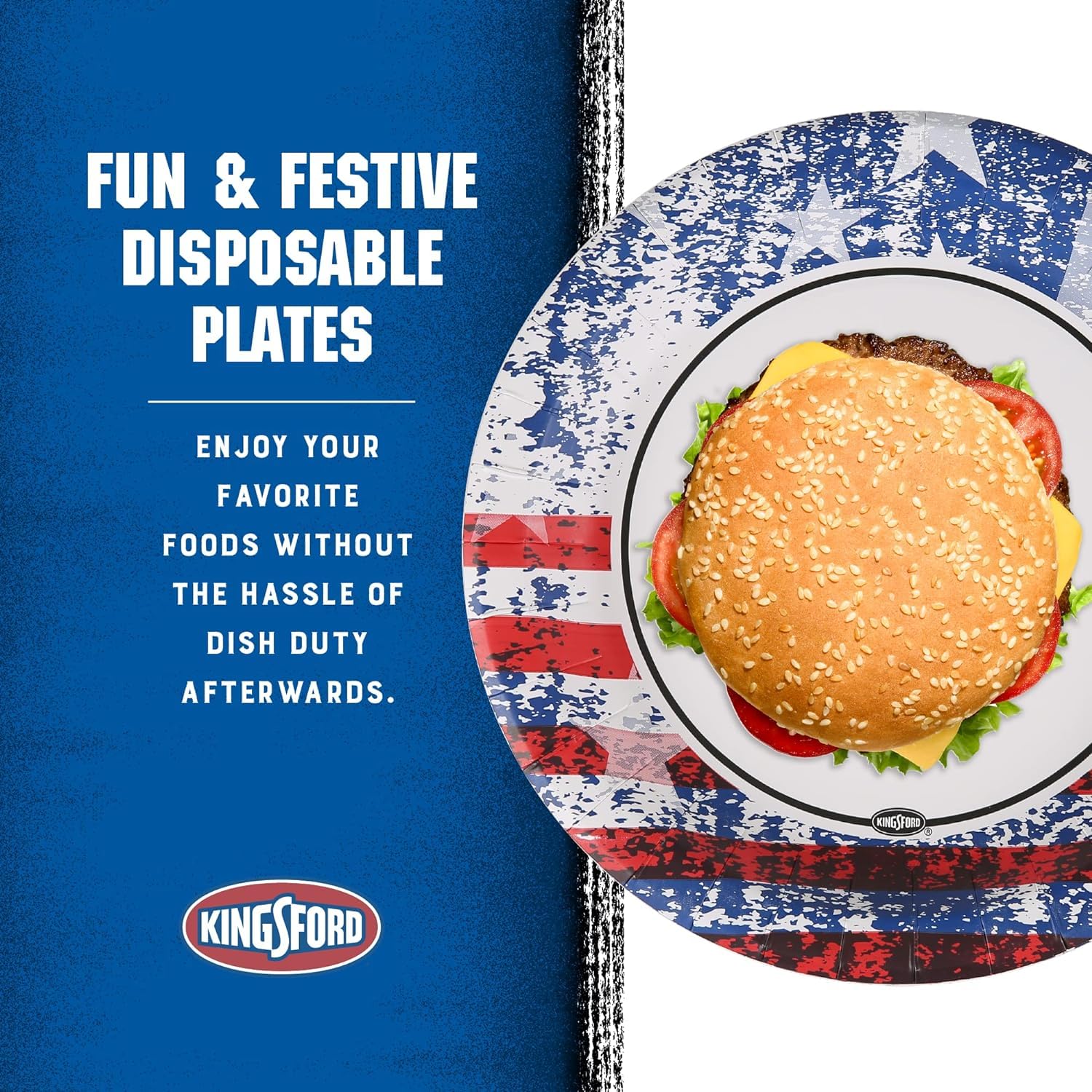Kingsford Robuste, einweichfeste Pappteller, 25,4 cm, 35 Stück (6 Stück) | Langlebige Pappteller für Grillabende, Picknicks und Feiertage | mikrowellengeeignete Einwegteller für den täglichen Gebrauch