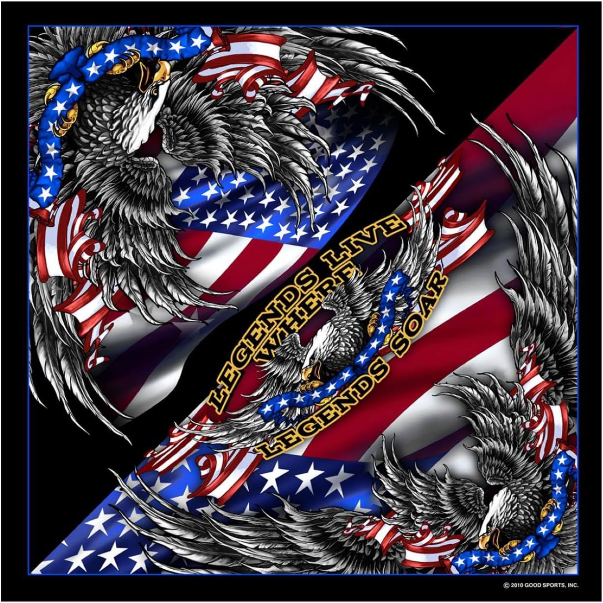 Hot Leathers BAB1044 Patriotic Upwing Bandana - 21X21