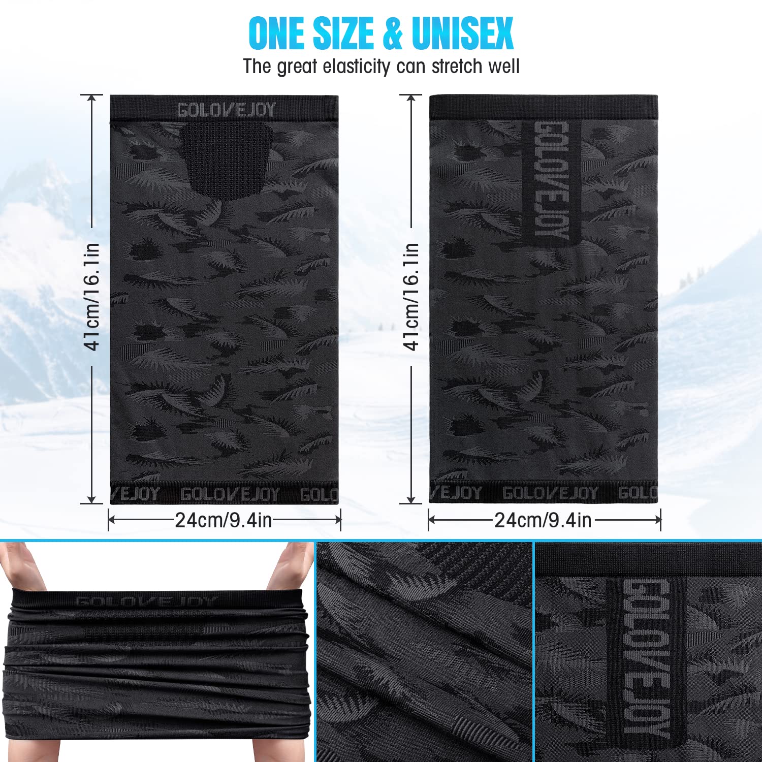 ENONEO Scaldacollo Running Termico Uomo Donna Traspirante Antivento Scaldacollo Sportivo Elastico Sciarpa Scaldacollo Tubolare Inverno Passamontagna Sci Copricollo Moto Bandana Bici Ciclismo